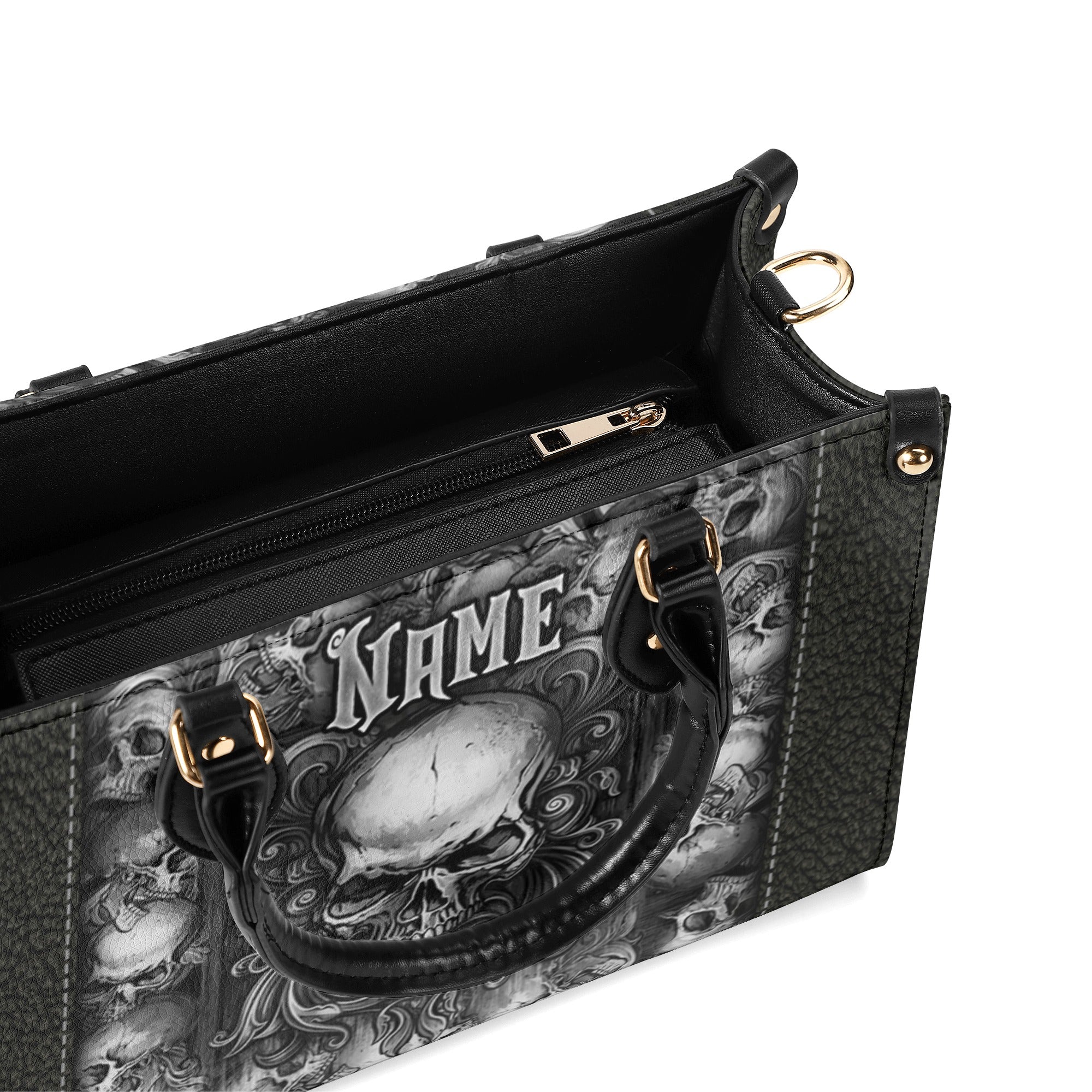 SKULL ART LEATHER HANDBAG - TLNZ3010244