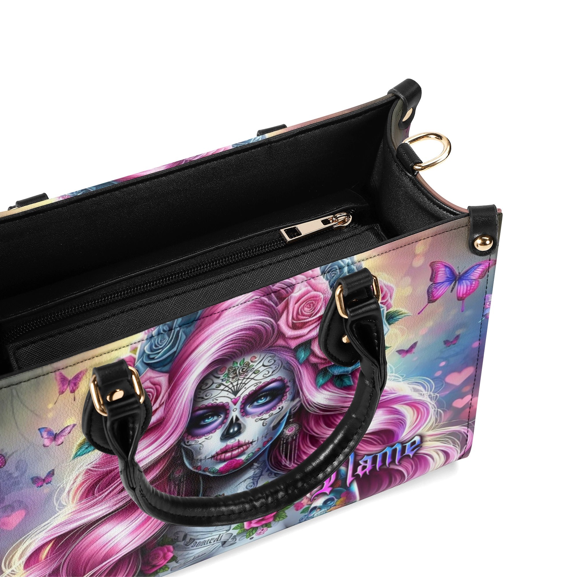 SUGAR SKULL WOMAN LEATHER HANDBAG - YHLN1411244