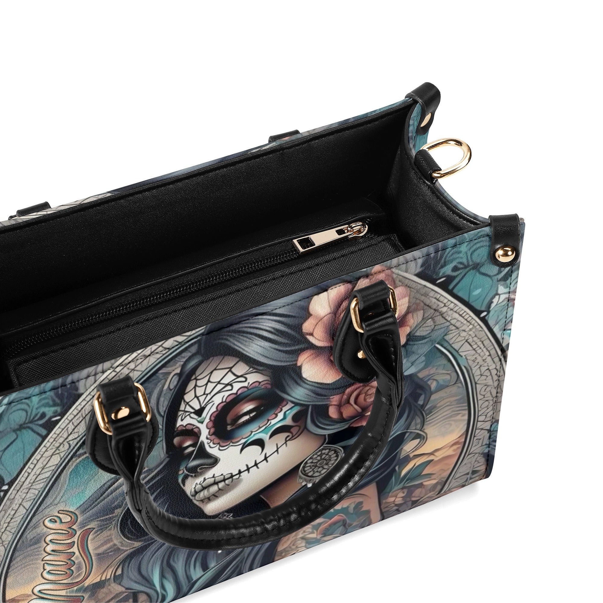 SUGAR SKULL LADY LEATHER HANDBAG - YHLN1912244