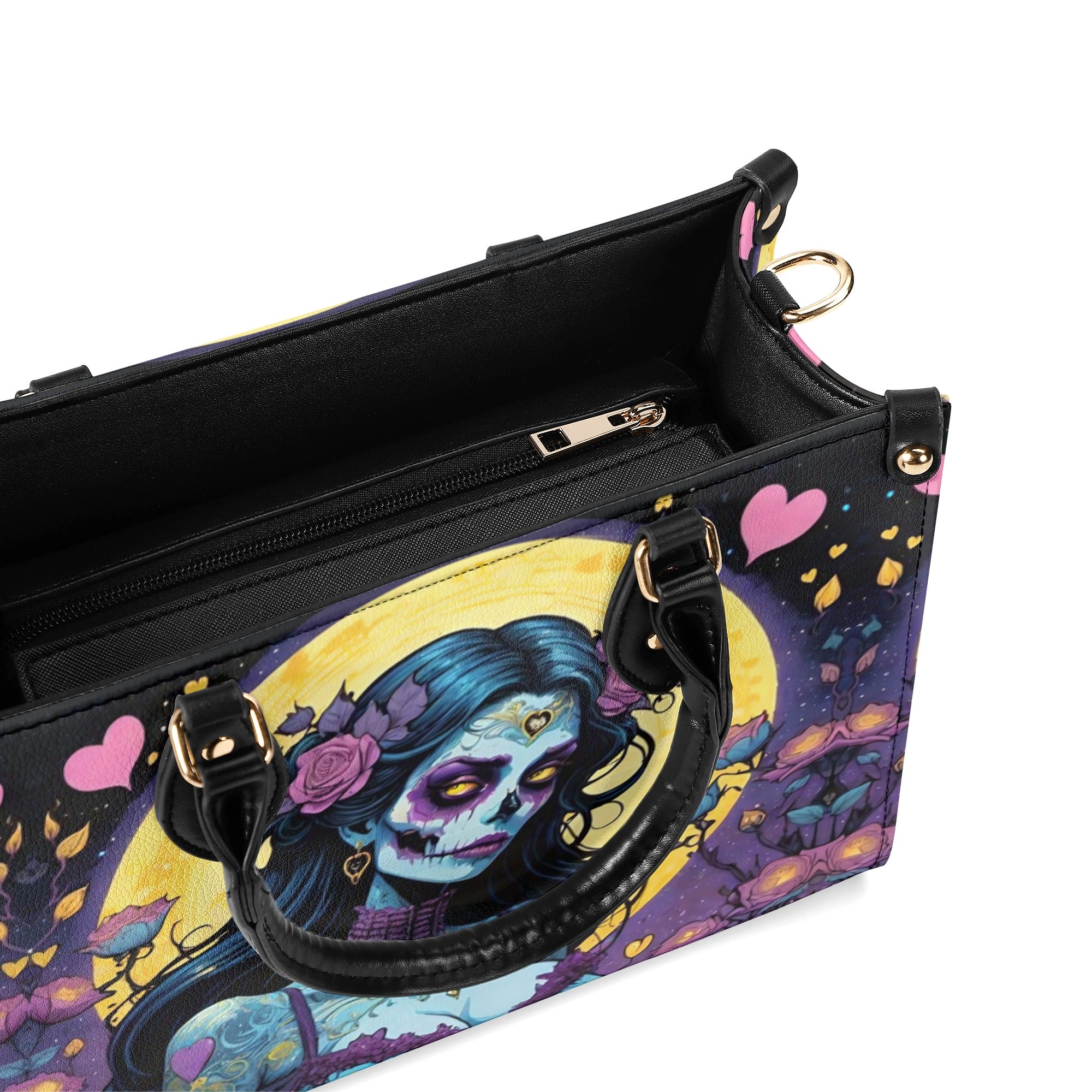 SUGAR SKULL LADY LEATHER HANDBAG - YHLT2012244