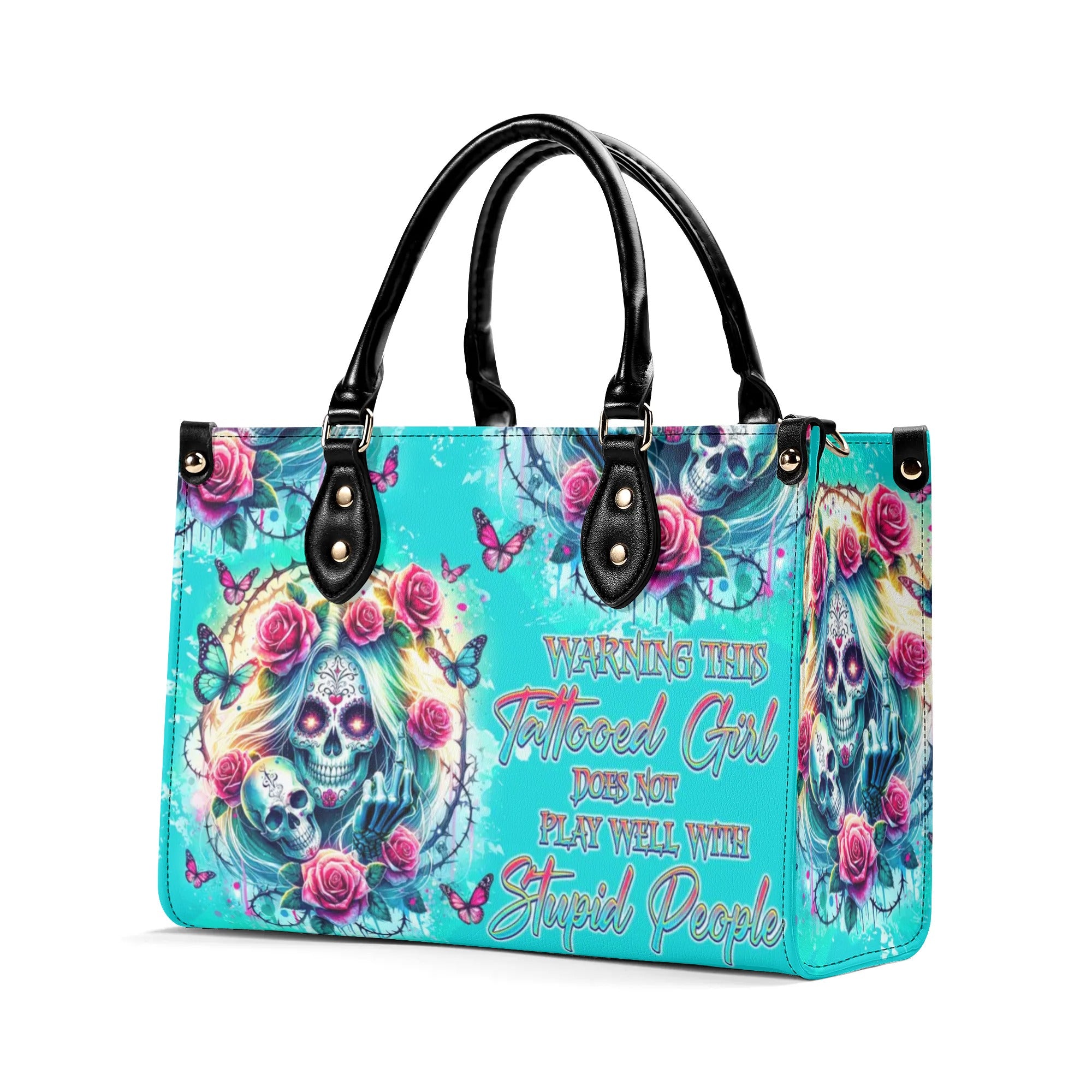 WARNING THIS TATTOOED GIRL LEATHER HANDBAG - TLNZ1106245