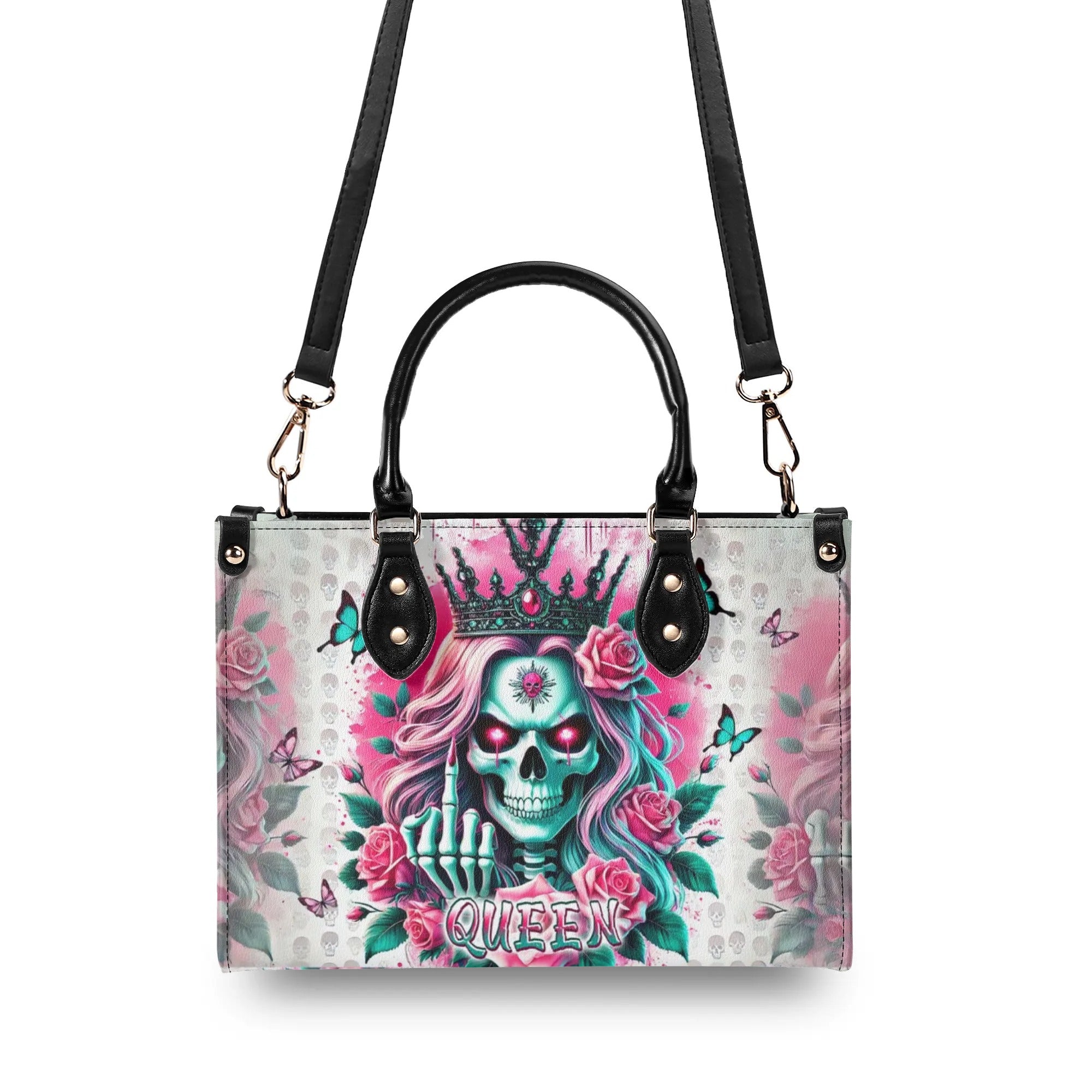 SKULL QUEEN LEATHER HANDBAG - TLPQ2106244