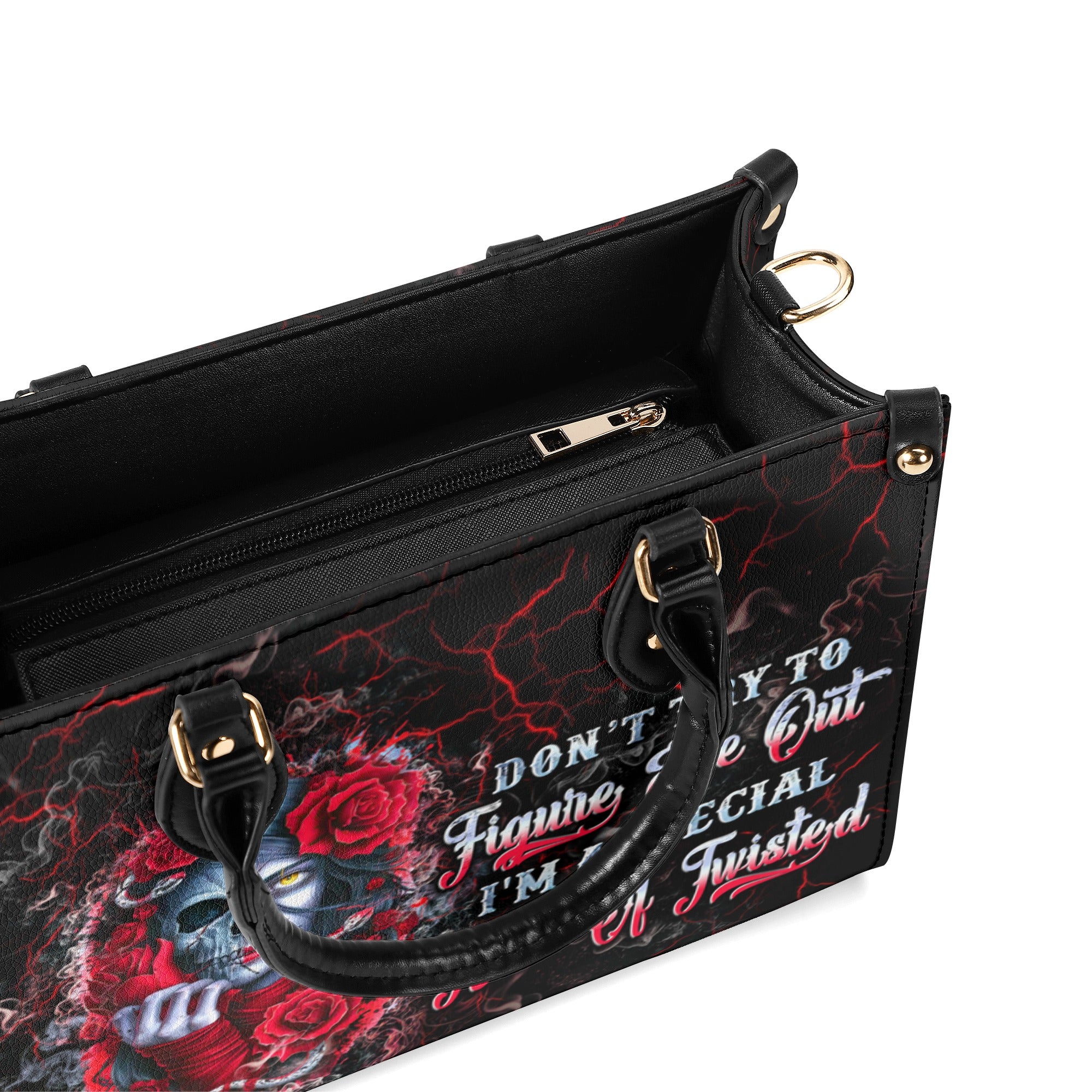 DON'T TRY TO FIGURE ME OUT SKULL LADY LEATHER HANDBAG - TLTW0711245