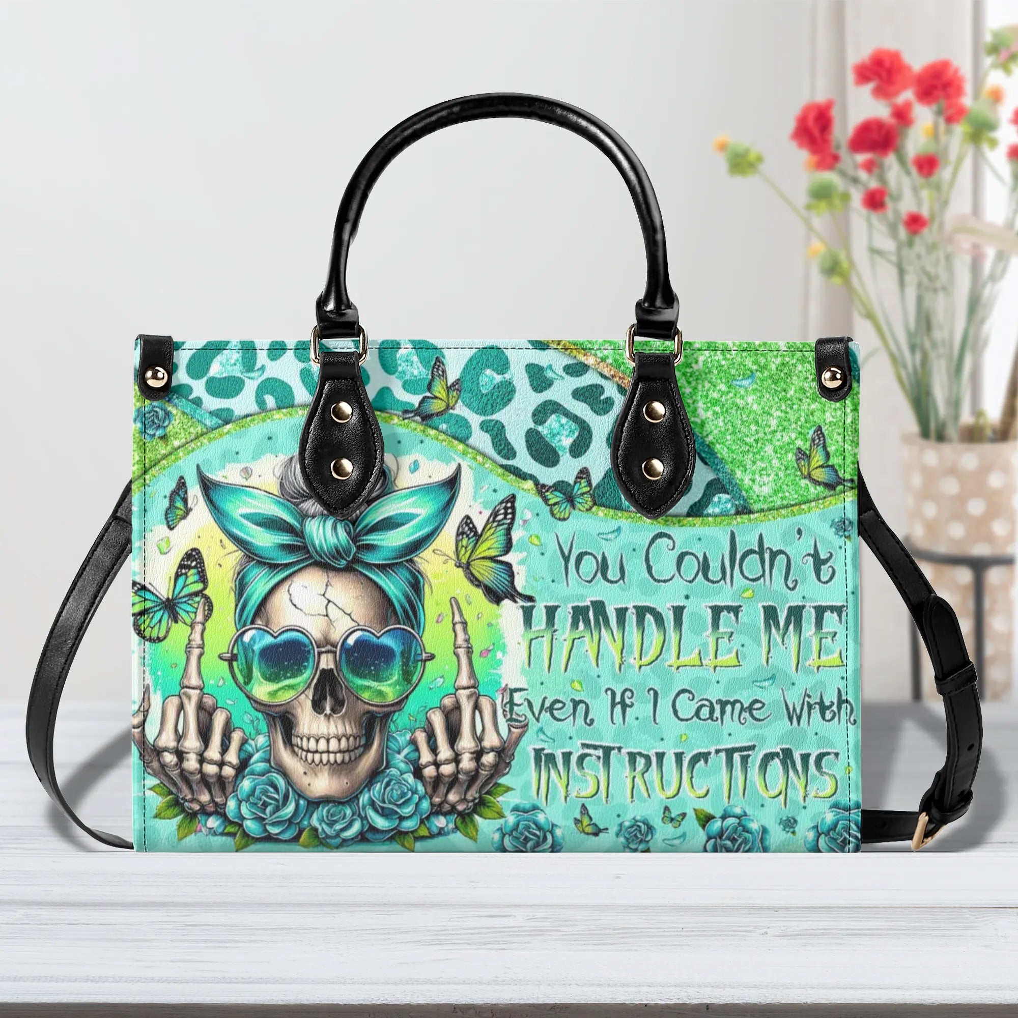 YOU COULDN'T HANDLE ME MESSY BUN TIE DYE LEATHER HANDBAG - TYTM1706242