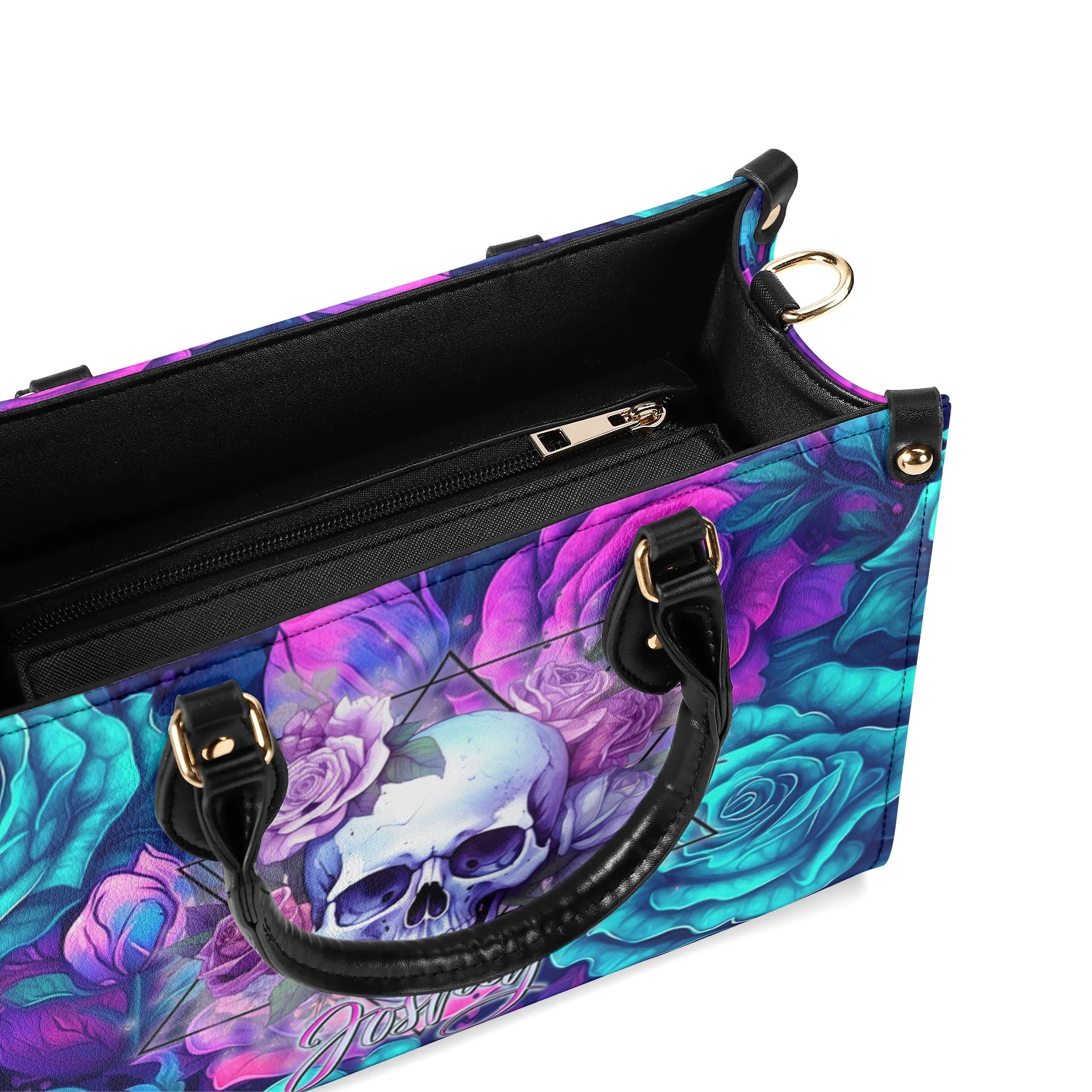 SKULL ROSES LEATHER HANDBAG - TLTR1210245