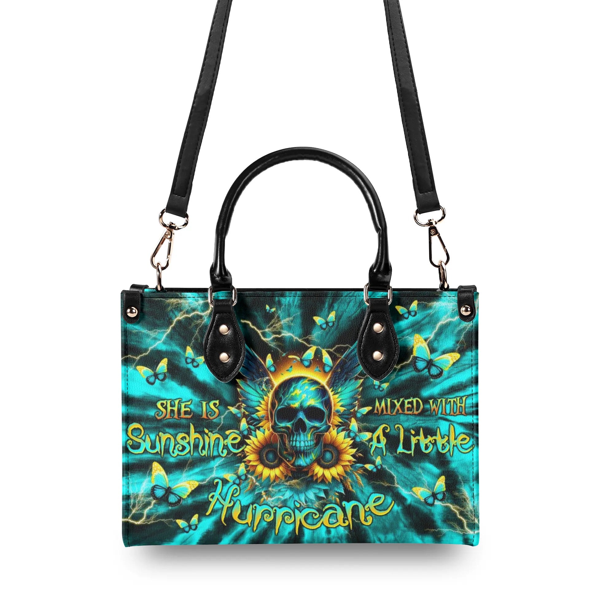 SHE IS SUNSHINE SKULL WINGS TIE DYE LEATHER HANDBAG - TLTW2506241