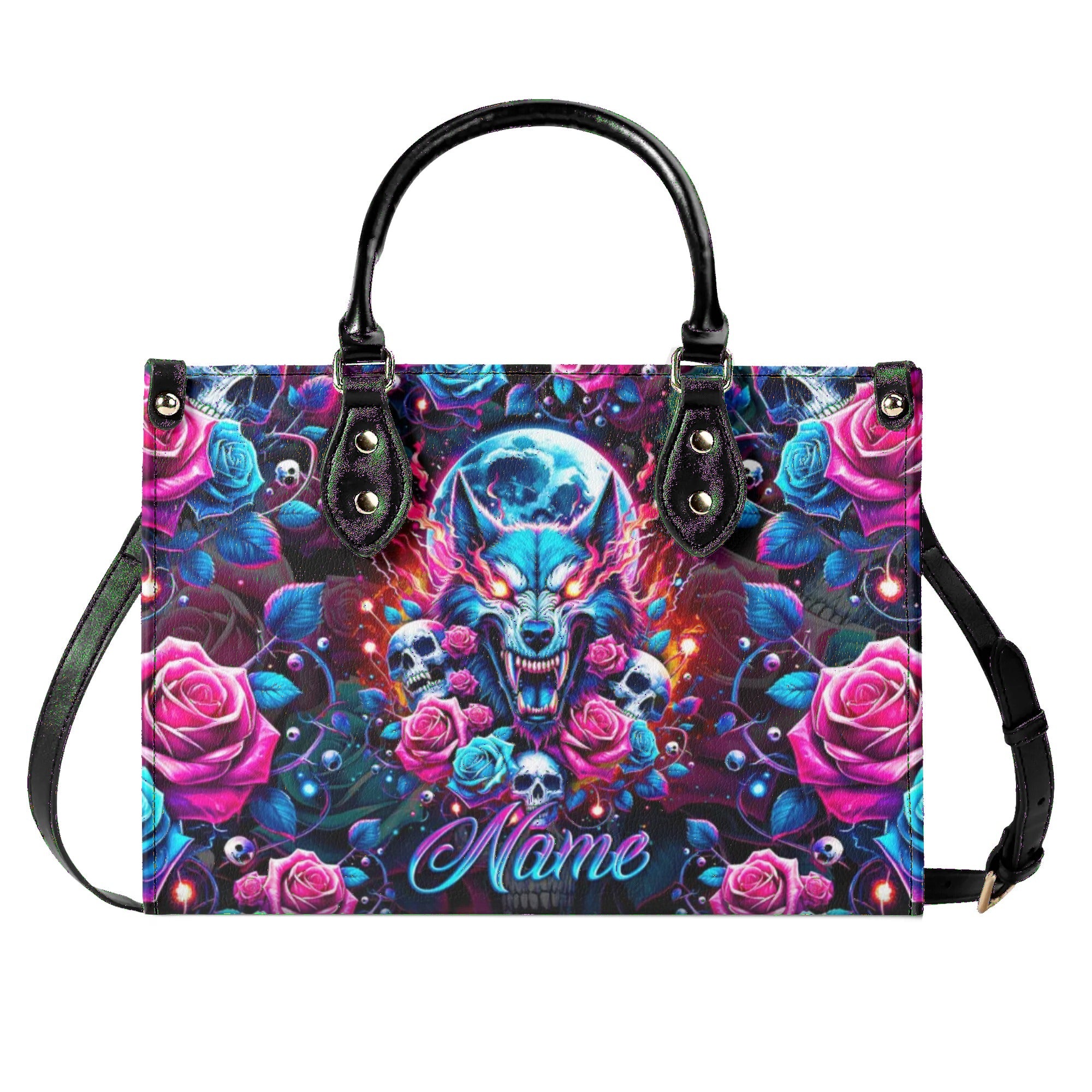 SKULL WOLF LEATHER HANDBAG - TLNO1206243