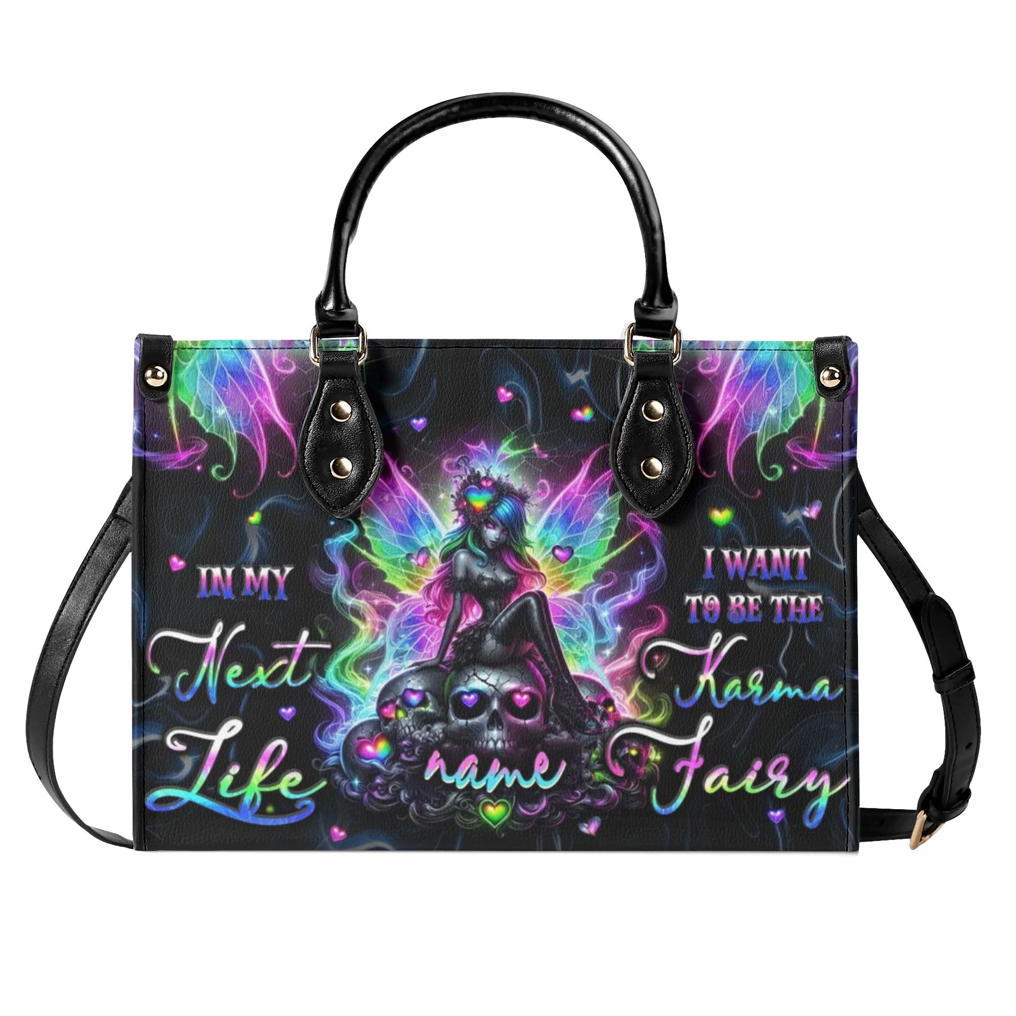 KARMA FAIRY SKULL LEATHER HANDBAG - TLPQ2609242