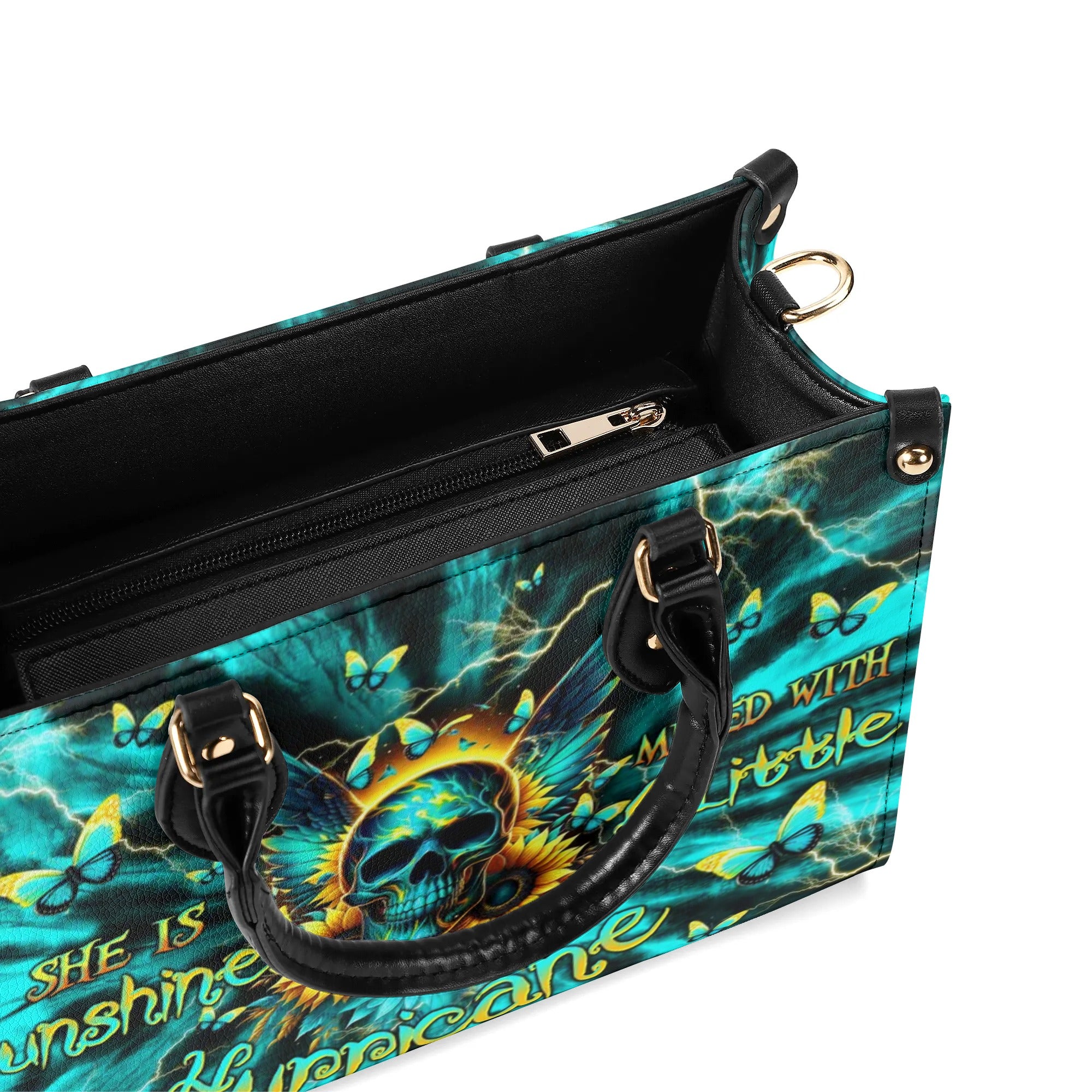 SHE IS SUNSHINE SKULL WINGS TIE DYE LEATHER HANDBAG - TLTW2506241