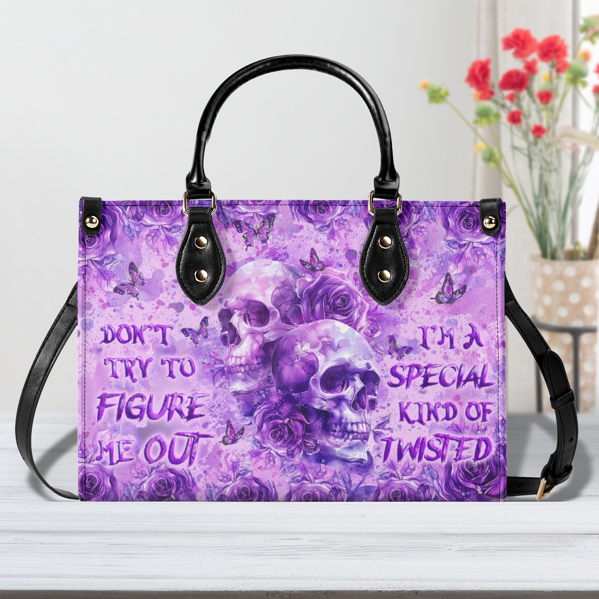 DON'T TRY TO FIGURE ME OUT LEATHER HANDBAG - YHLT2310244