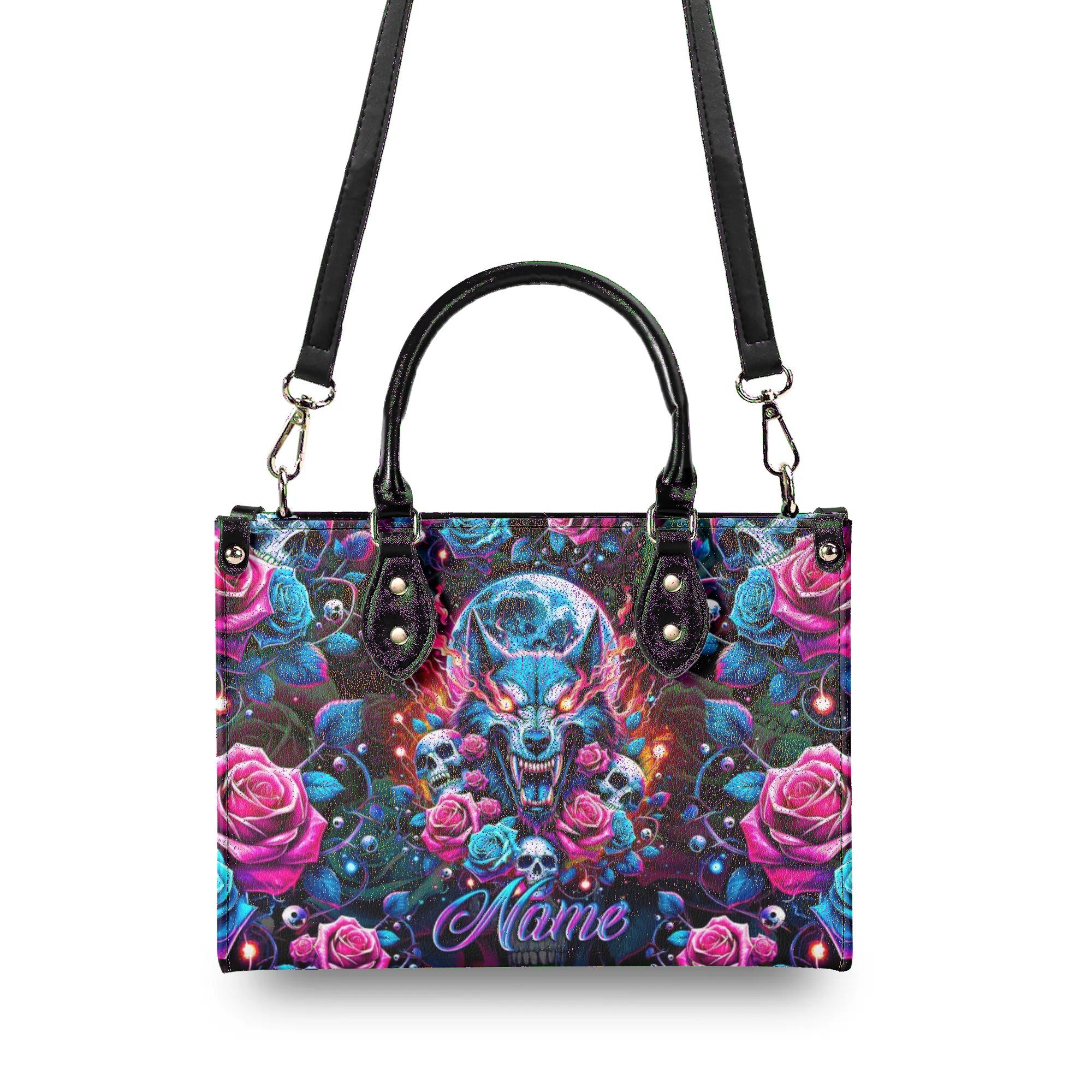 SKULL WOLF LEATHER HANDBAG - TLNO1206243