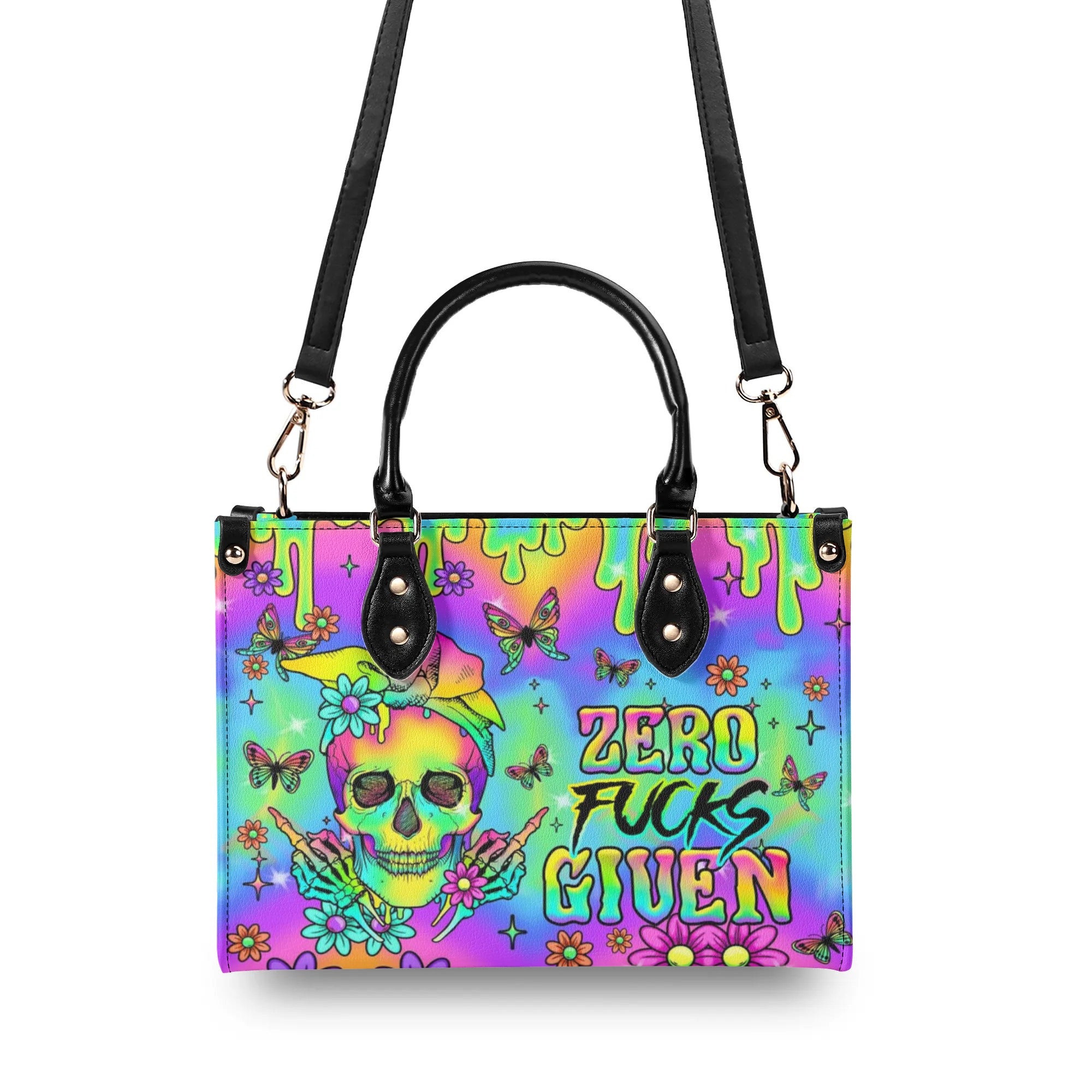 ZERO F GIVEN SKULL TIE DYE LEATHER HANDBAG - TLNO2607244