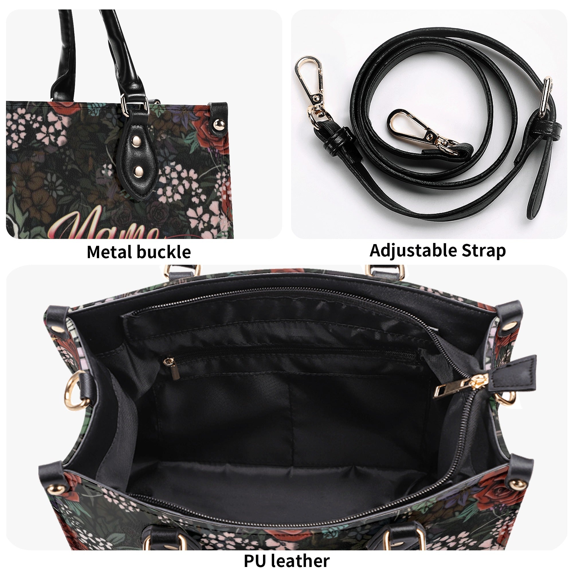 SKULL FLOWER LEATHER HANDBAG - YHLN2911244