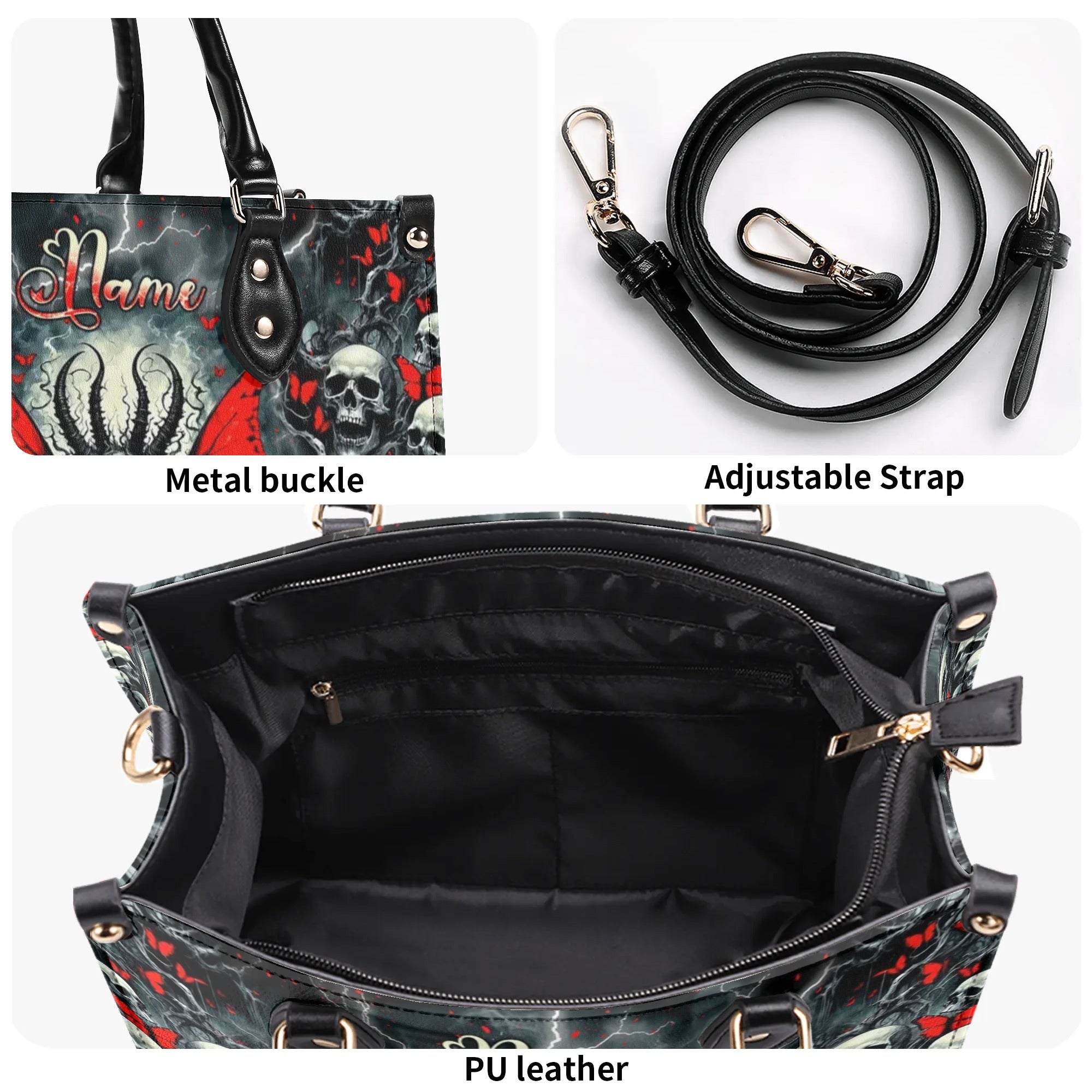 DEMON FAIRY SKULL LEATHER HANDBAG  - TLNT0410244