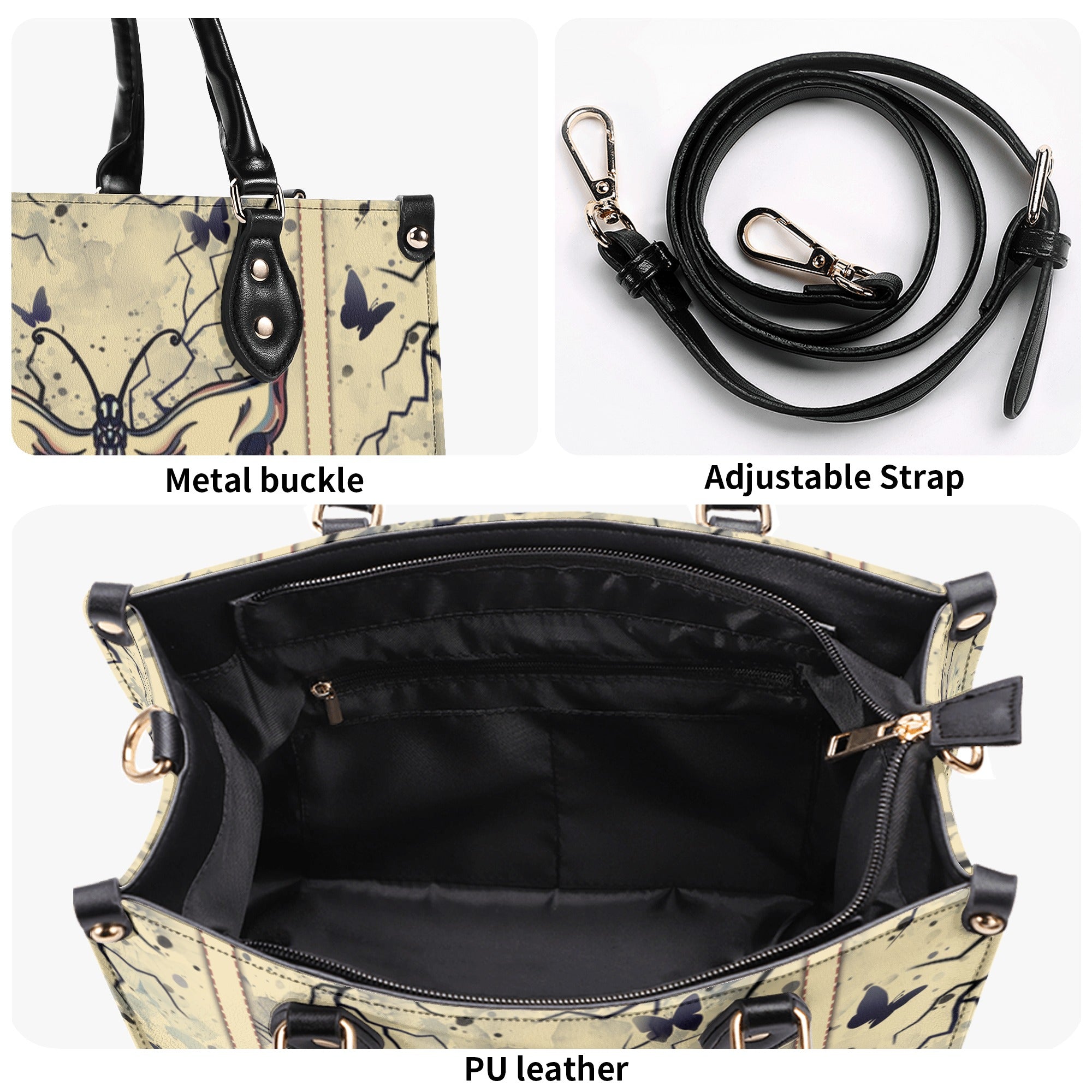 SKULL BUTTERFLY LEATHER HANDBAG - YHHN0711244