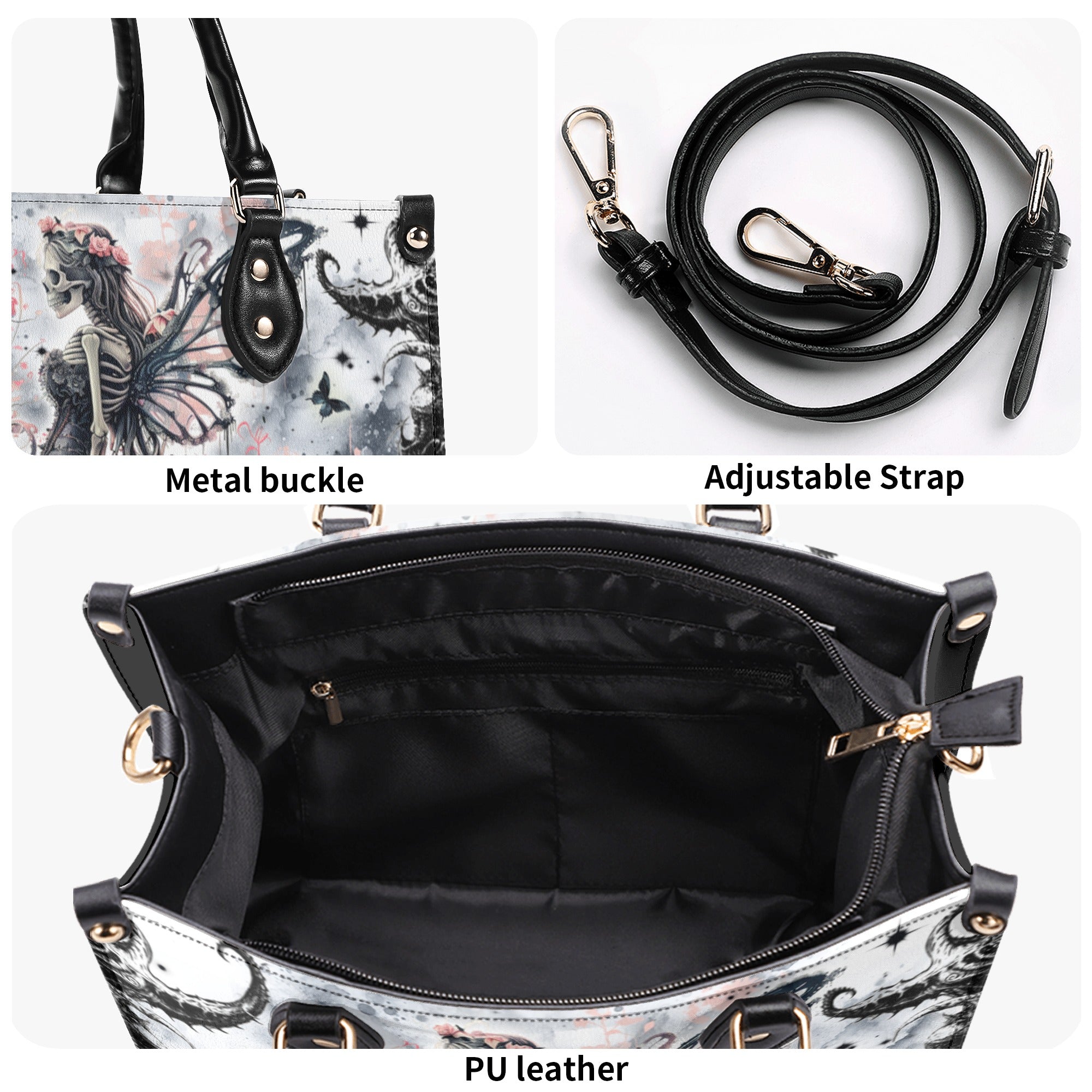 KARMA FAIRY SKULL LEATHER HANDBAG - YHDU2110243