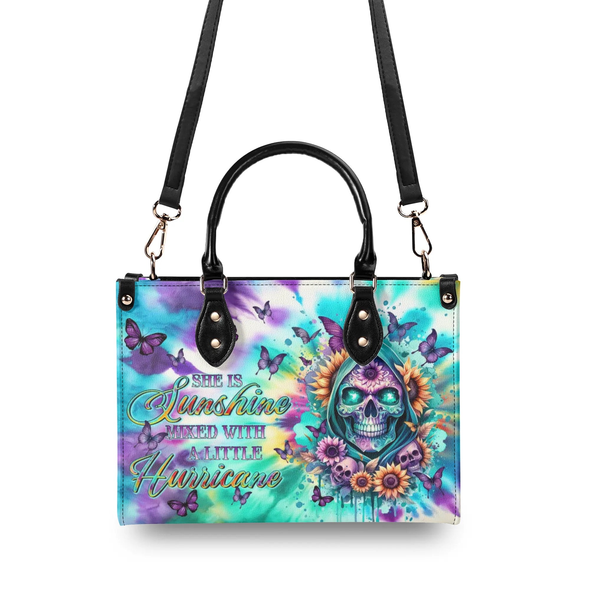 SHE IS SUNSHINE REAPER SUNFLOWER TIE DYE LEATHER HANDBAG - TLTR0307241