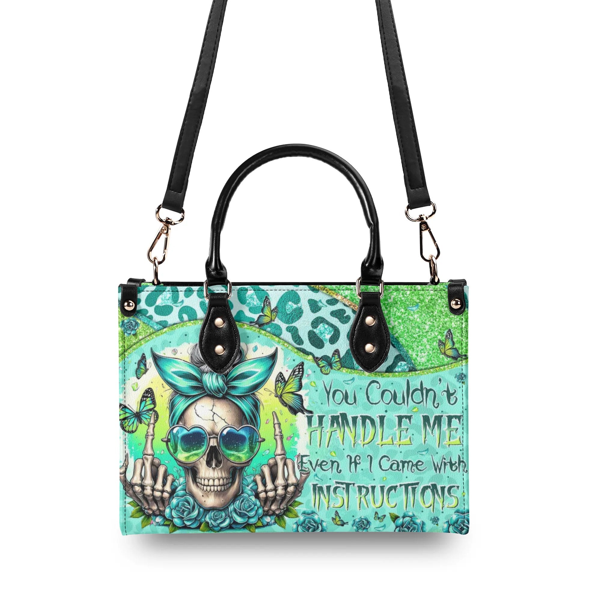 YOU COULDN'T HANDLE ME MESSY BUN TIE DYE LEATHER HANDBAG - TYTM1706242