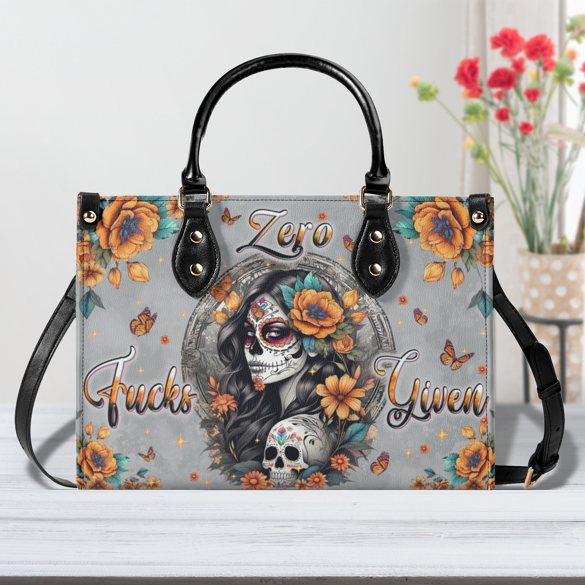 ZERO F GIVEN SUGAR SKULL LEATHER HANDBAG  - TLPQ1710244