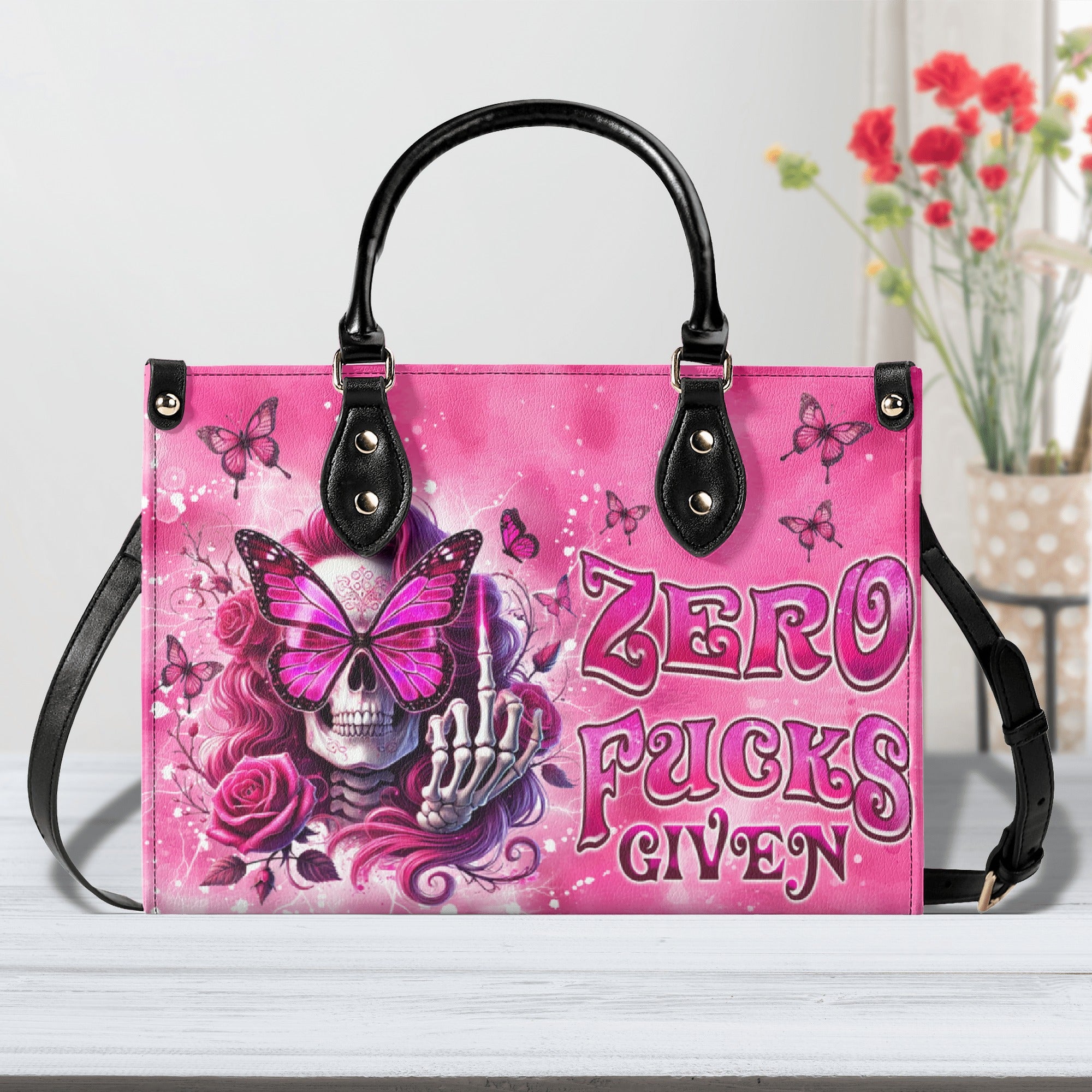 PERSONALIZED ZERO F GIVEN SKULL LADY LEATHER HANDBAG  - TLNZ0603253