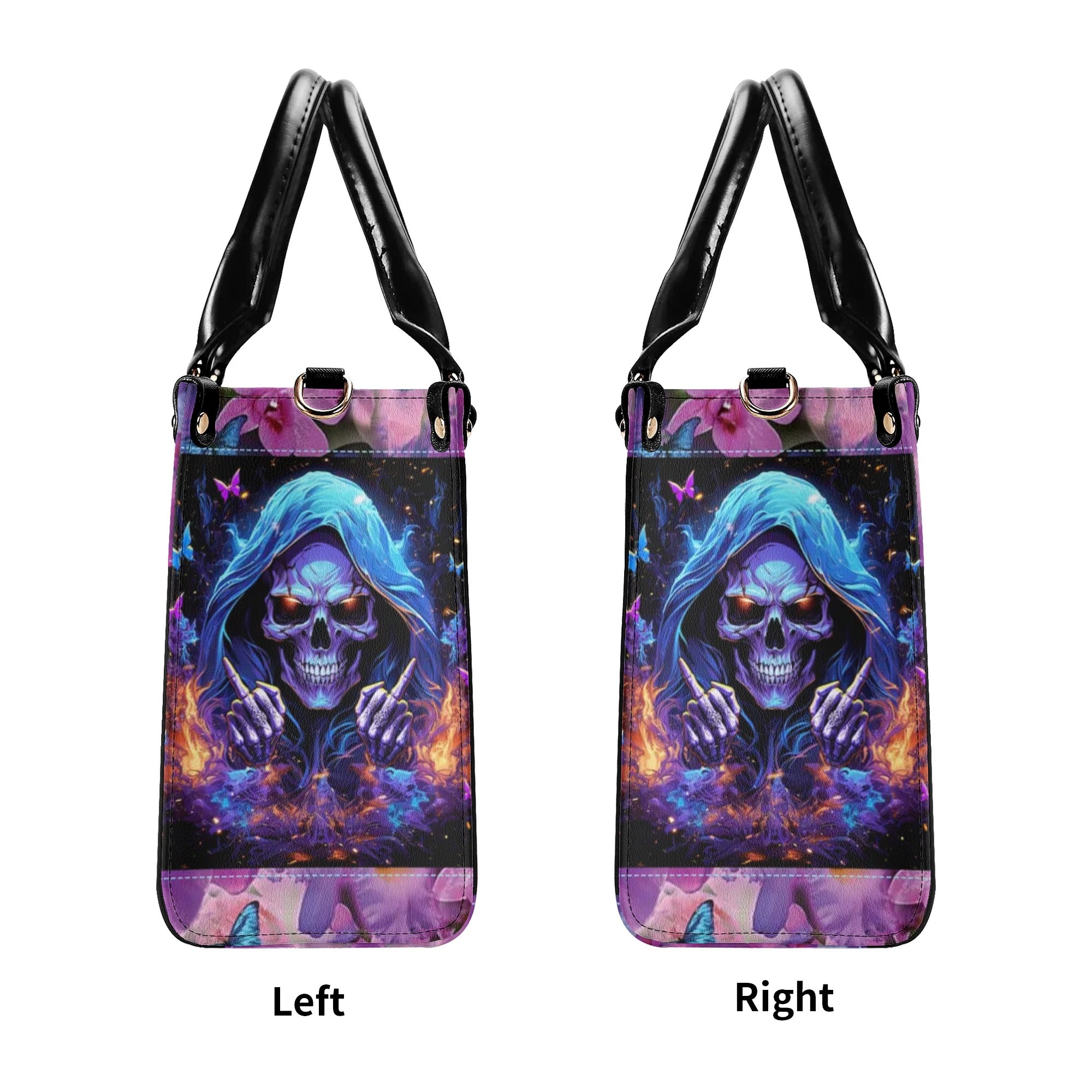 I'M NOT ANTI-SOCIAL MAD REAPER SKULL LEATHER HANDBAG - TLNZ0406244