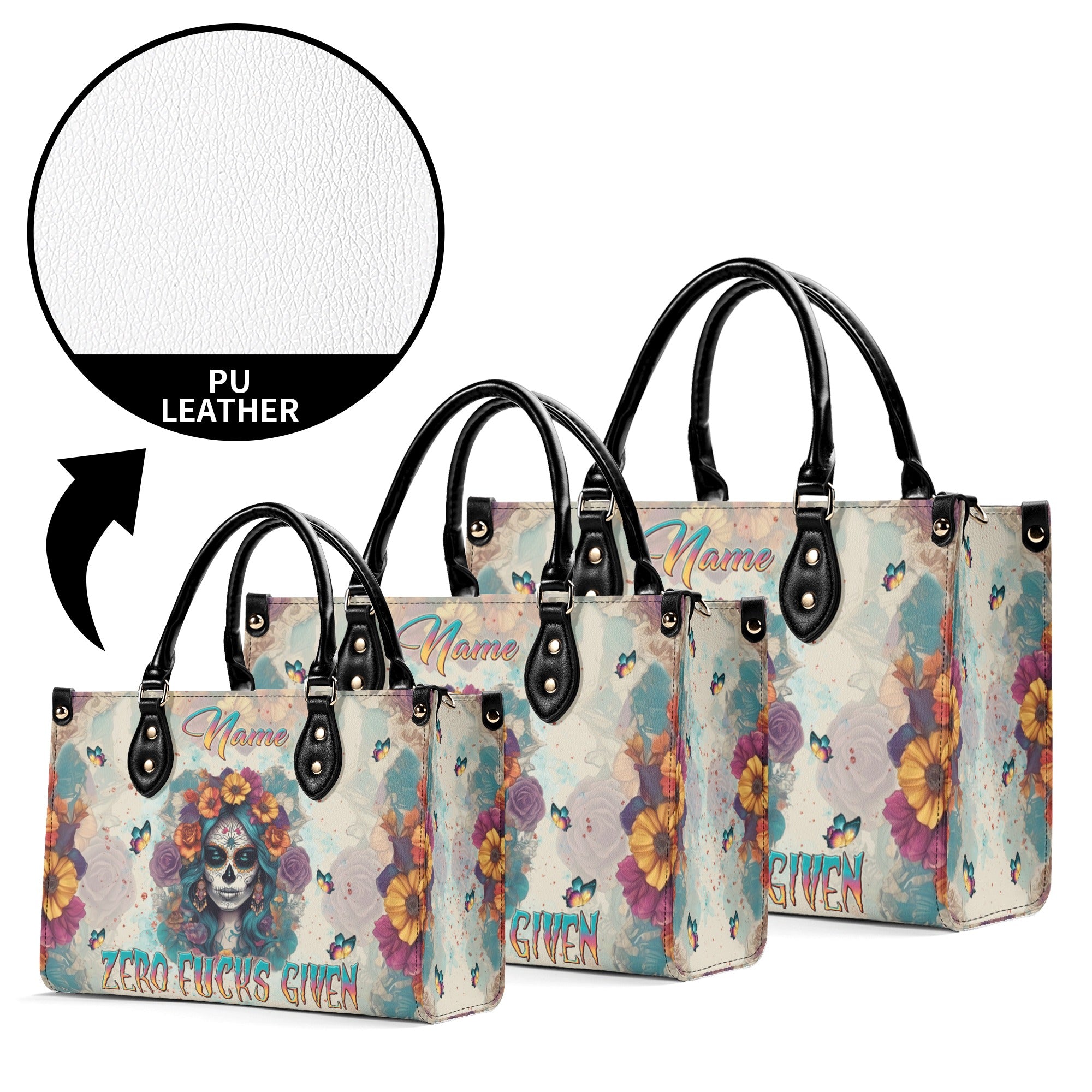 ZERO F GIVEN SUGAR SUGAR SKULL LEATHER HANDBAG  - TLNT2510245