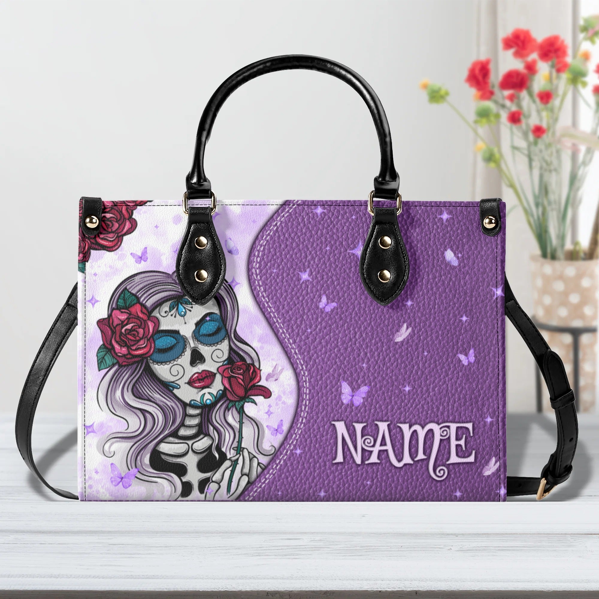 SKULL LADY LEATHER HANDBAG  - TLPQ1010242