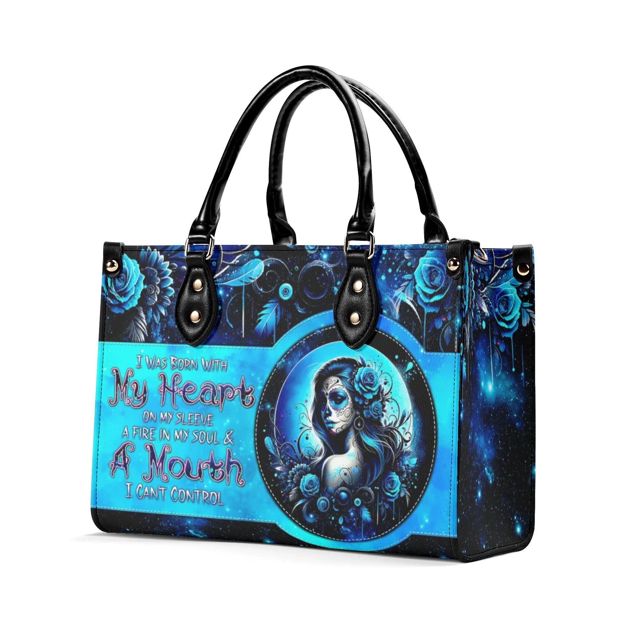 A MOUTH I CAN'T CONTROL SUGAR SKULL LEATHER HANDBAG - TLTW3105241