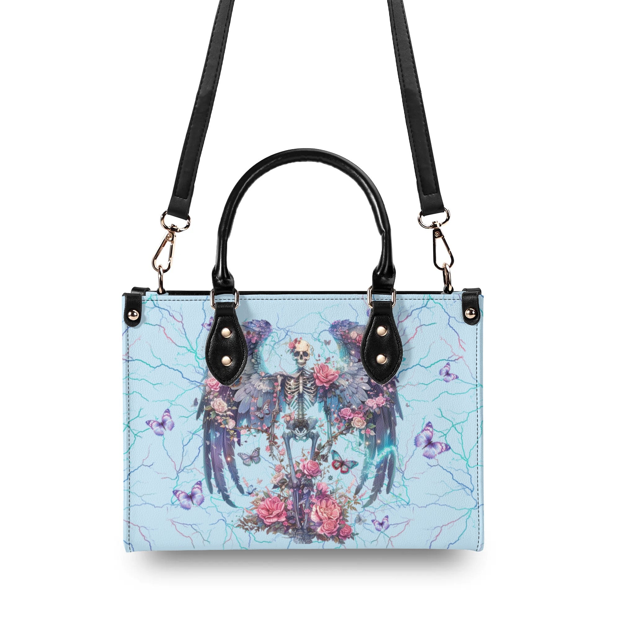 I AM THE STORM SKELETON WINGS LEATHER HANDBAG - YHLN1710244