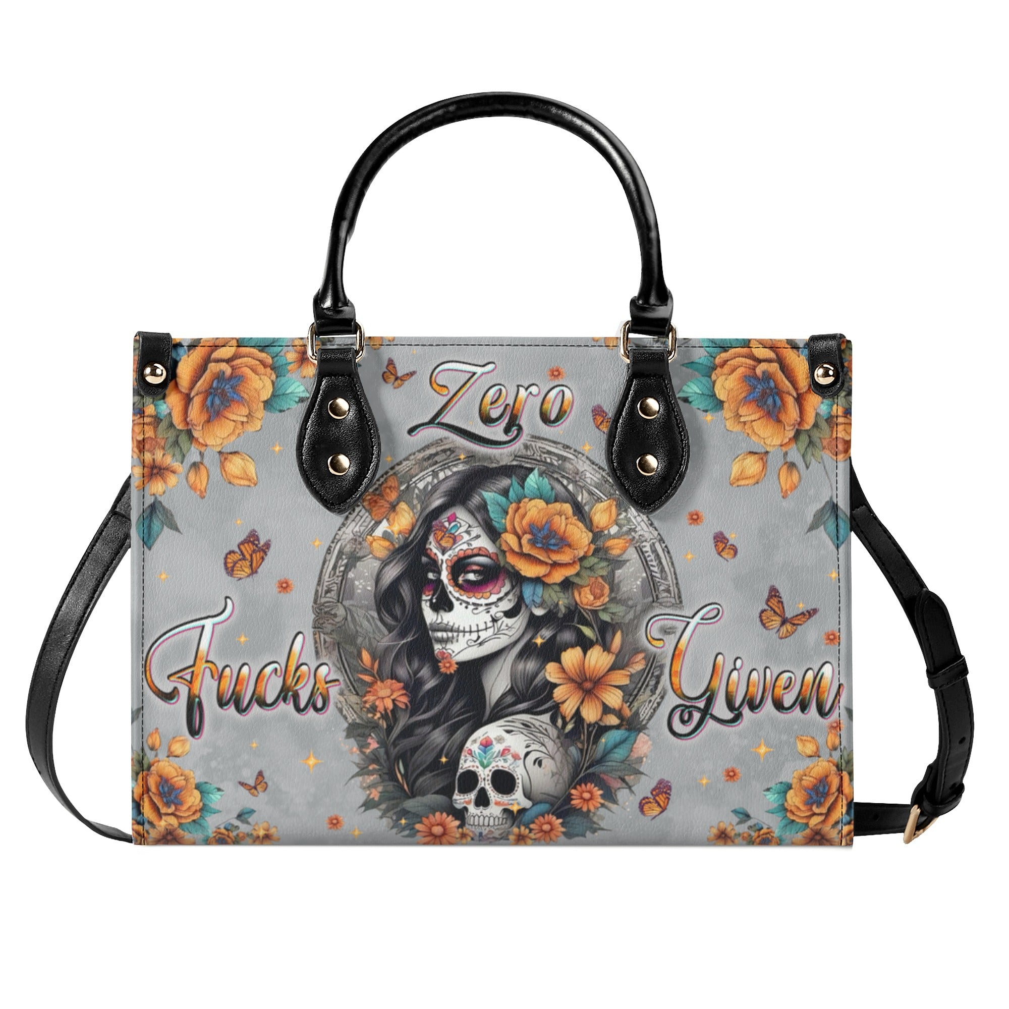 ZERO F GIVEN SUGAR SKULL LEATHER HANDBAG  - TLPQ1710244