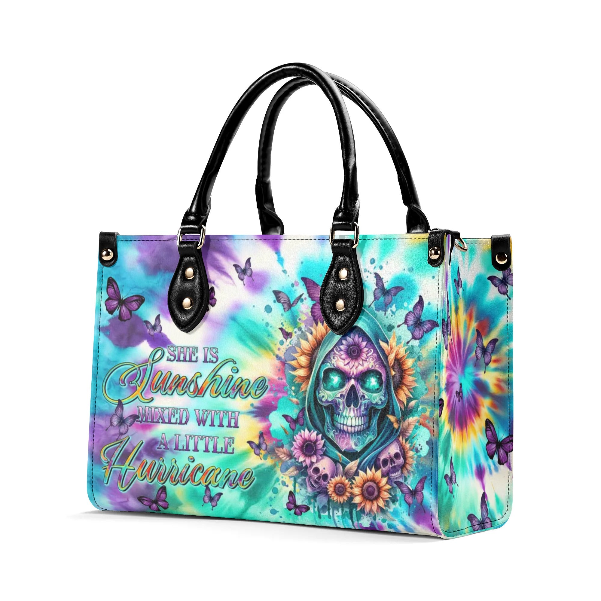 SHE IS SUNSHINE REAPER SUNFLOWER TIE DYE LEATHER HANDBAG - TLTR0307241