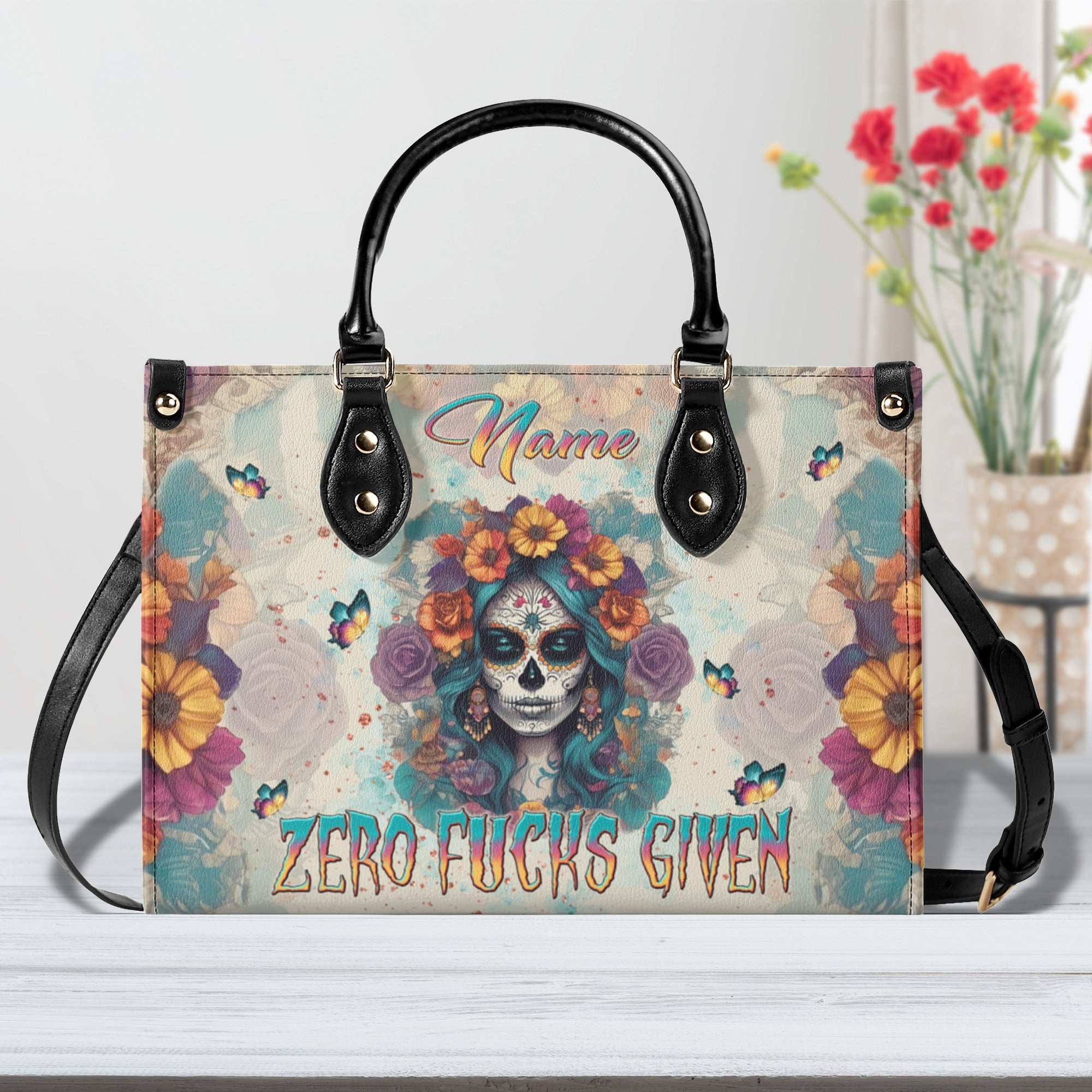 ZERO F GIVEN SUGAR SUGAR SKULL LEATHER HANDBAG  - TLNT2510245