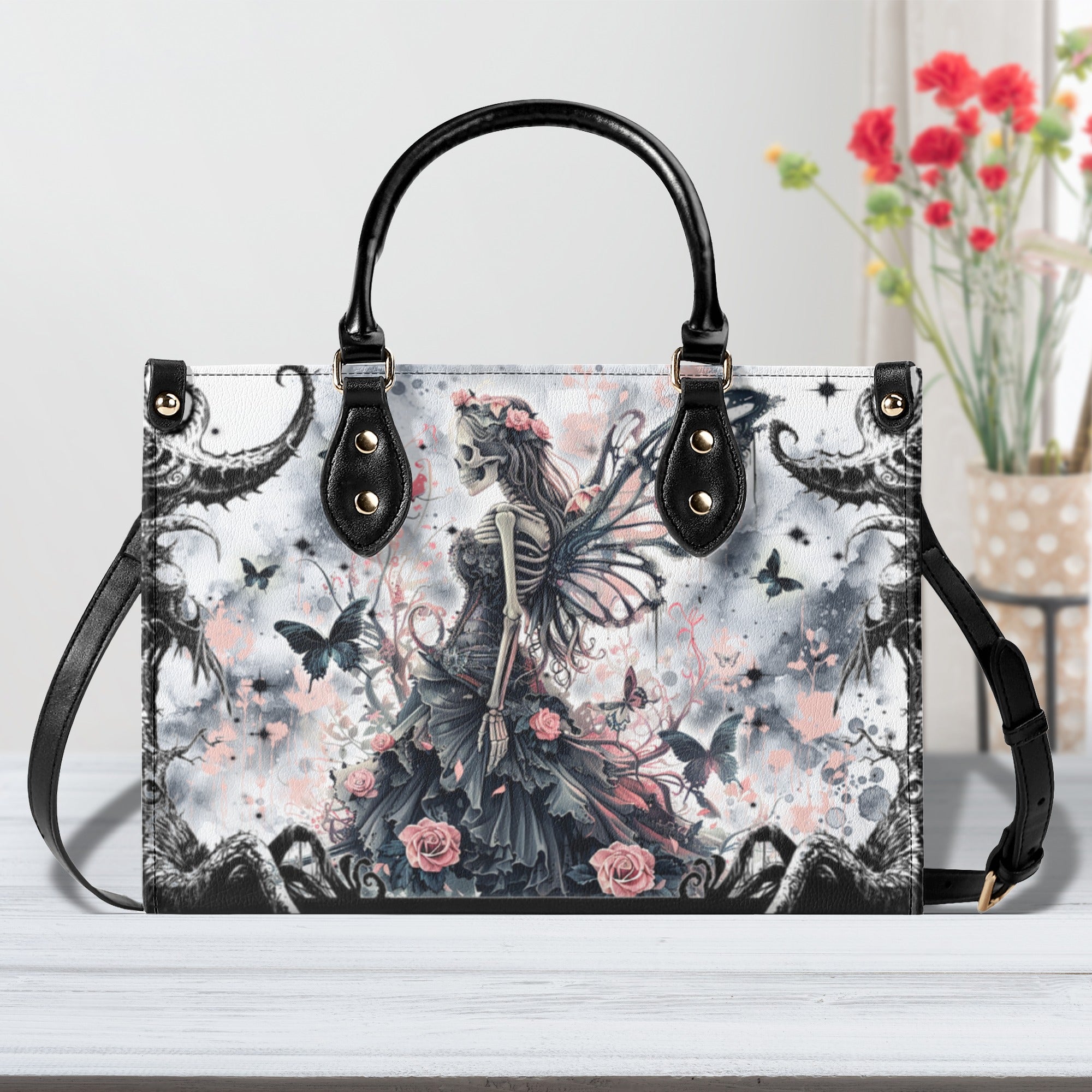 KARMA FAIRY SKULL LEATHER HANDBAG - YHDU2110243