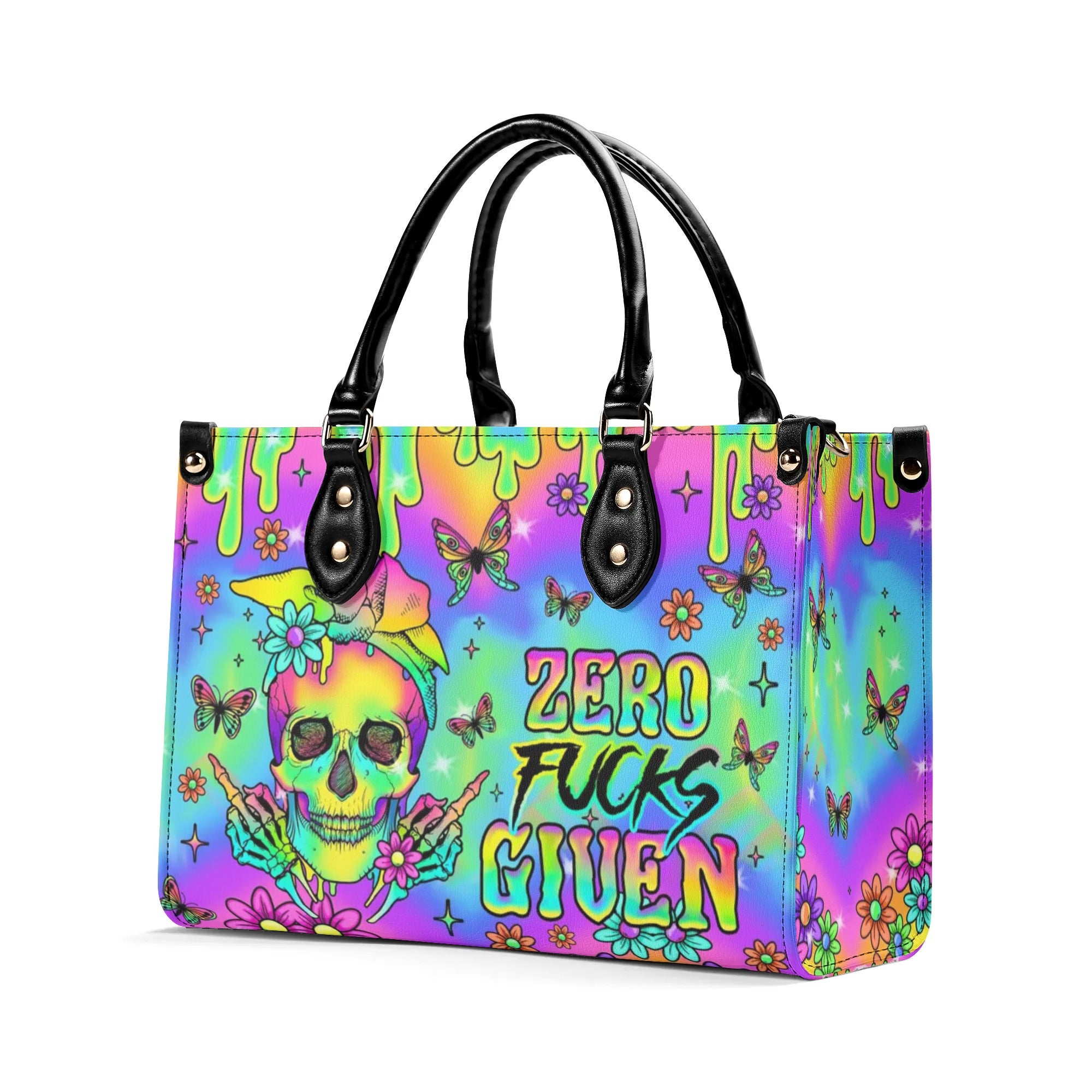 ZERO F GIVEN SKULL TIE DYE LEATHER HANDBAG - TLNO2607244