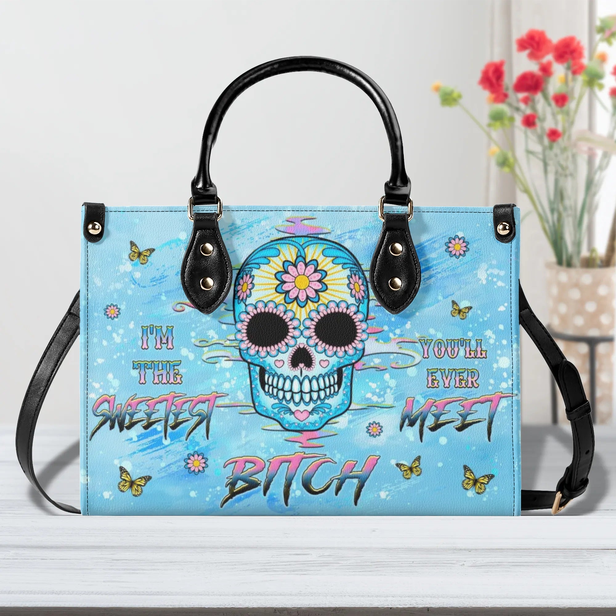 I'M THE SWEETEST B LEATHER HANDBAG - YHHG1010245