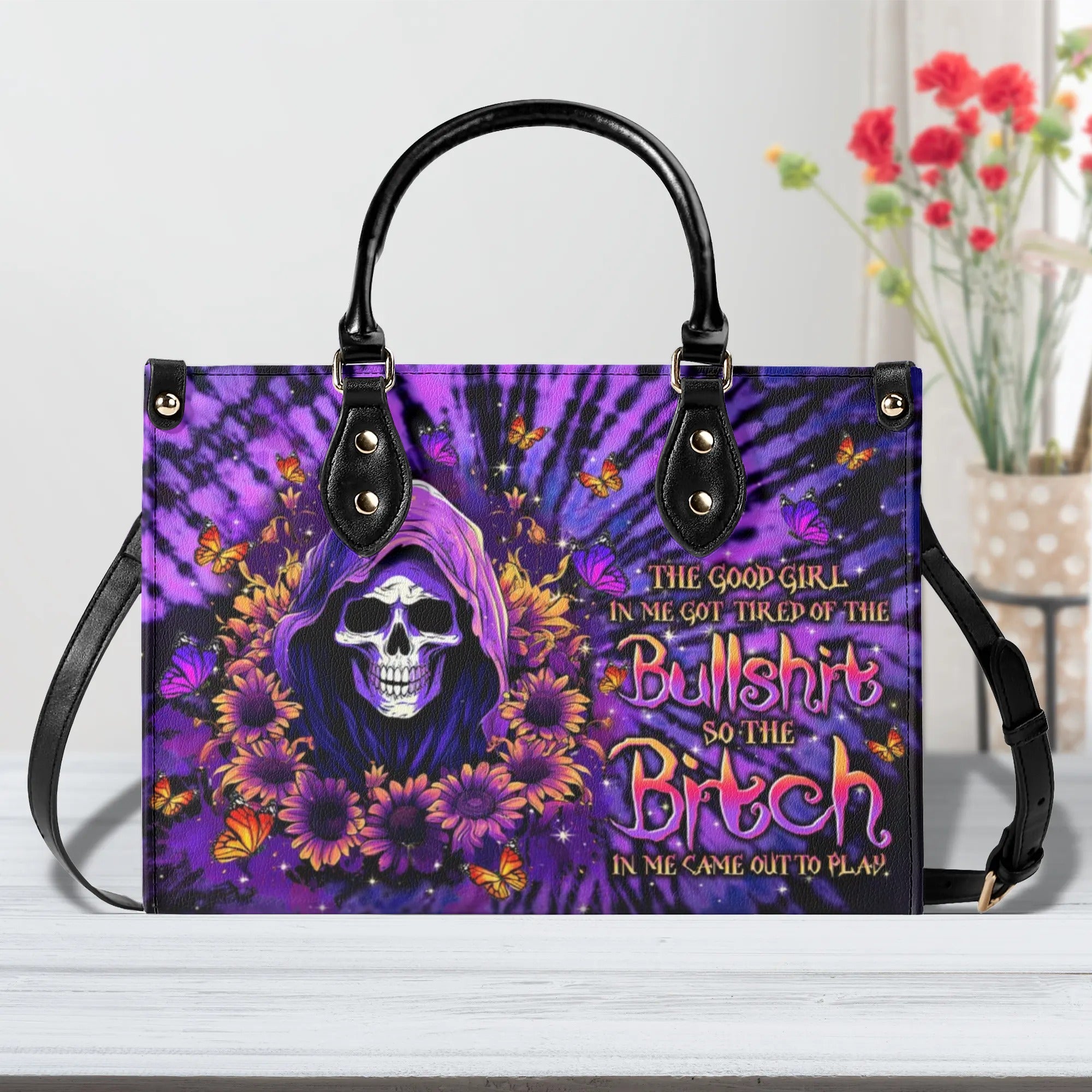 THE GOOD GIRL IN ME REAPER SUNFLOWER LEATHER HANDBAG - TLTW2109247