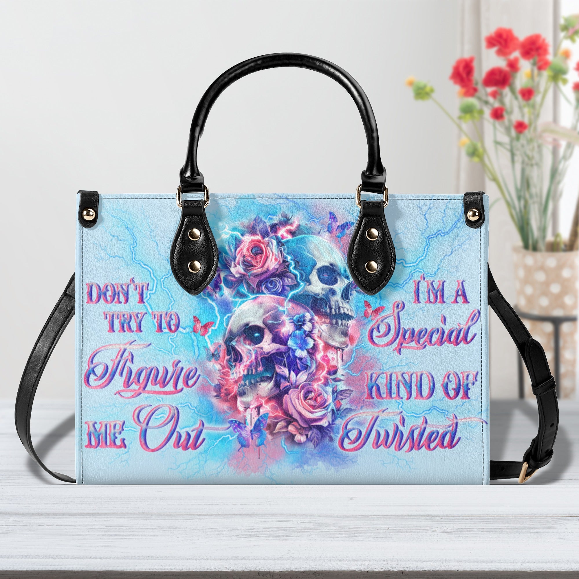 DON'T TRY TO FIGURE ME OUT LEATHER HANDBAG - YHLN1810244