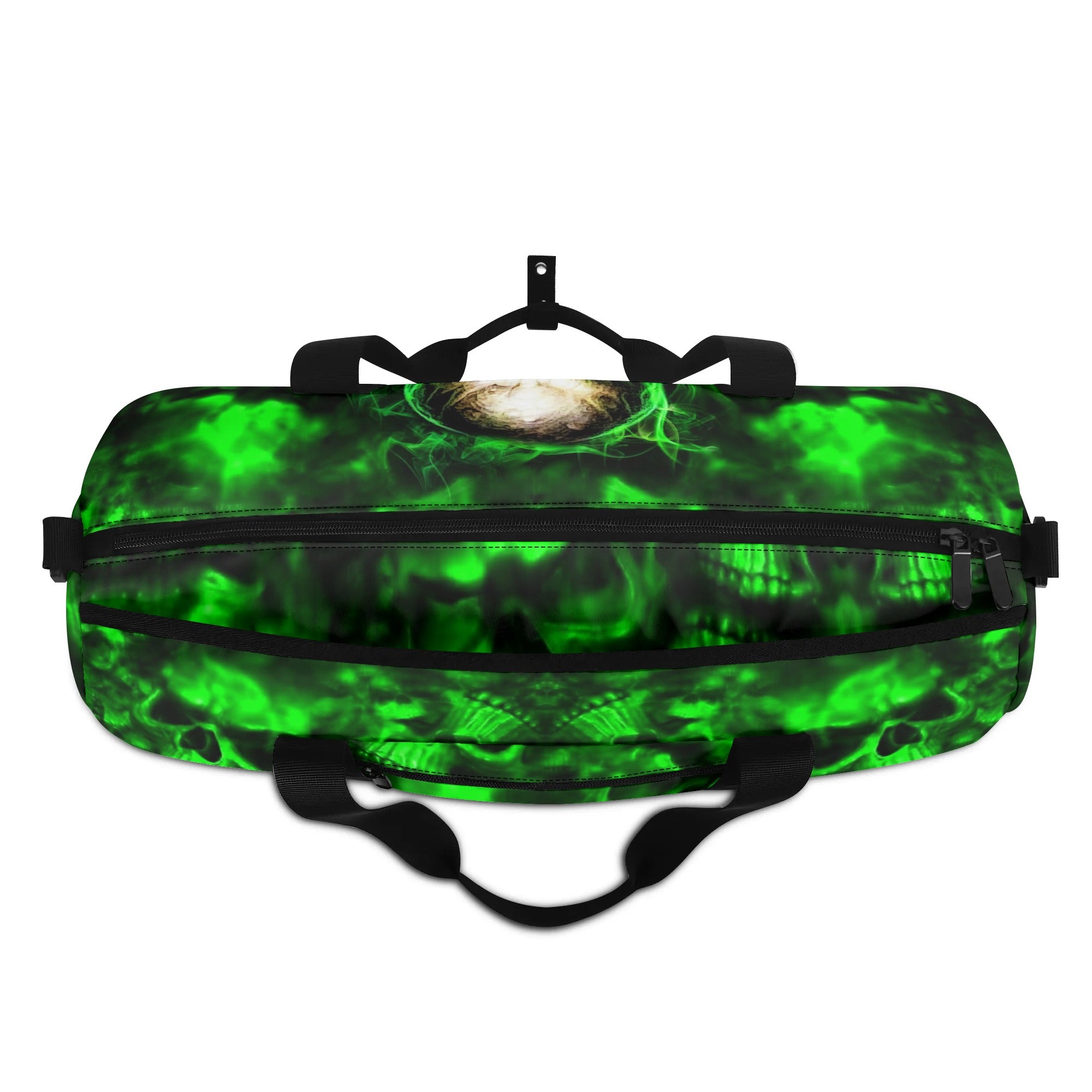 GREEN FIRE SKULL TRAVEL BAG - YHHN1208254