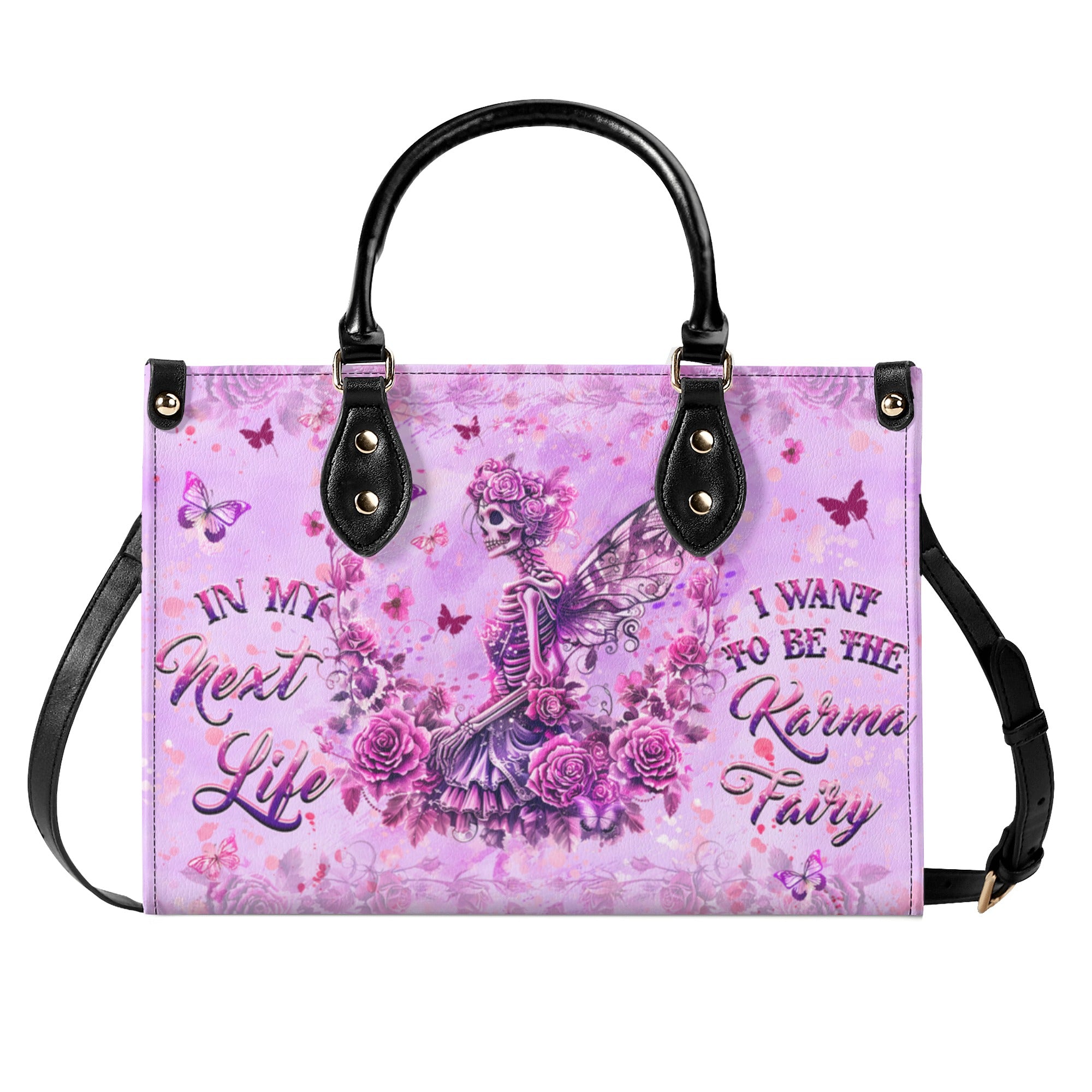 KARMA FAIRY SKELETON WINGS LEATHER HANDBAG - YHHG1510244