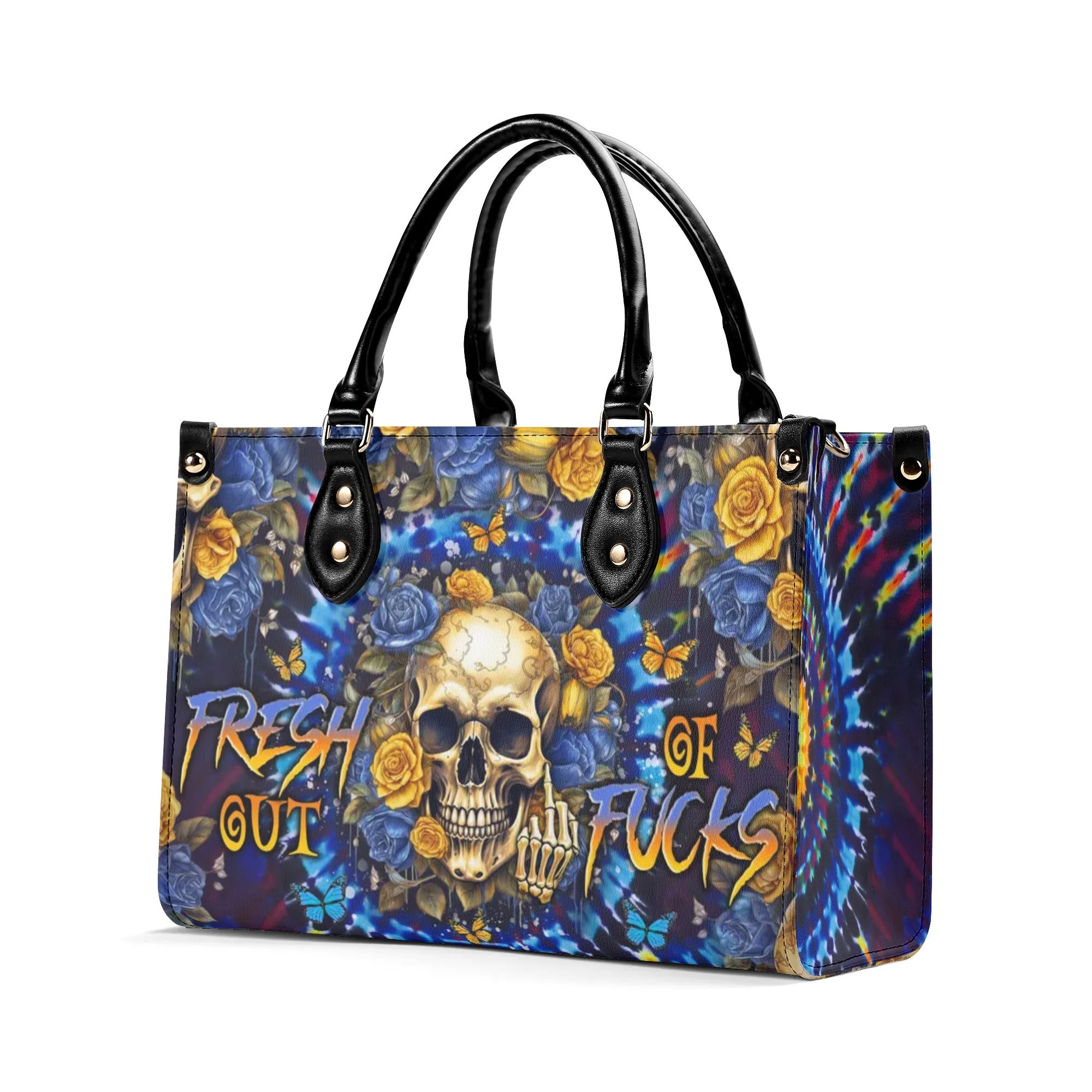 FRESH OUT OF F TIE DYE SKULL LEATHER HANDBAG - TLNO0207245