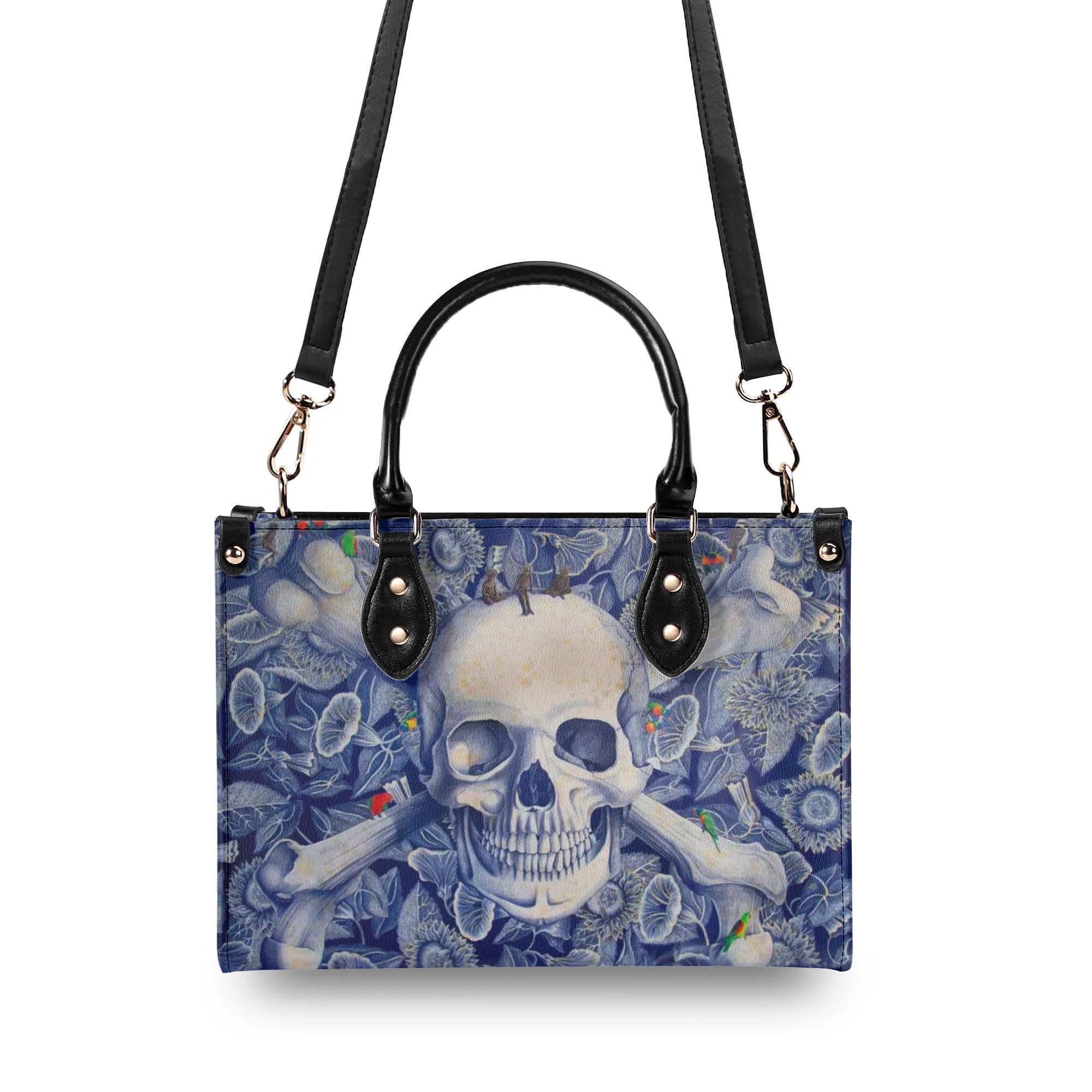 SKULL FLOWER LEATHER HANDBAG - YHHN2409244