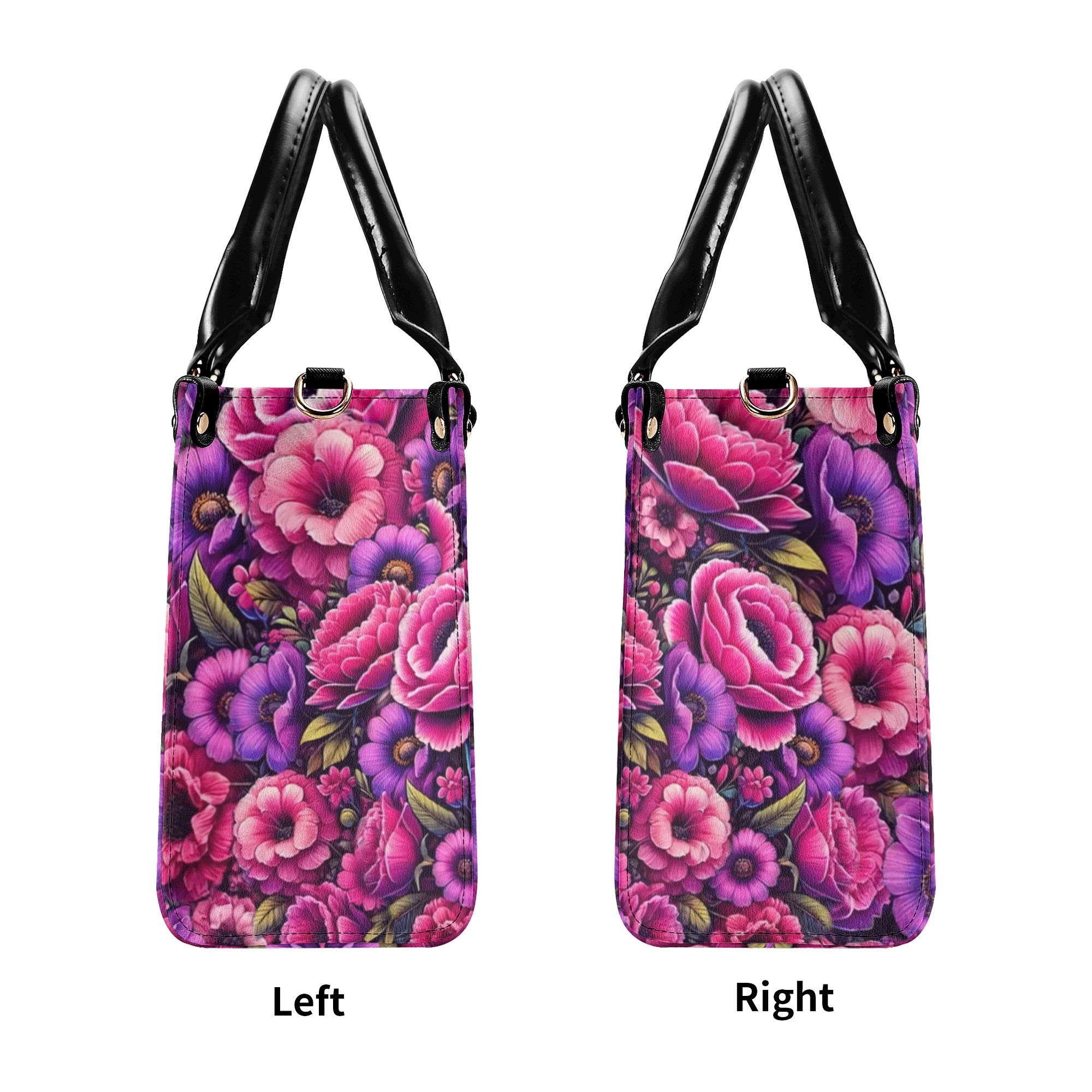 SUGAR SKULL FLOWER ART LEATHER HANDBAG - TLNT2412244