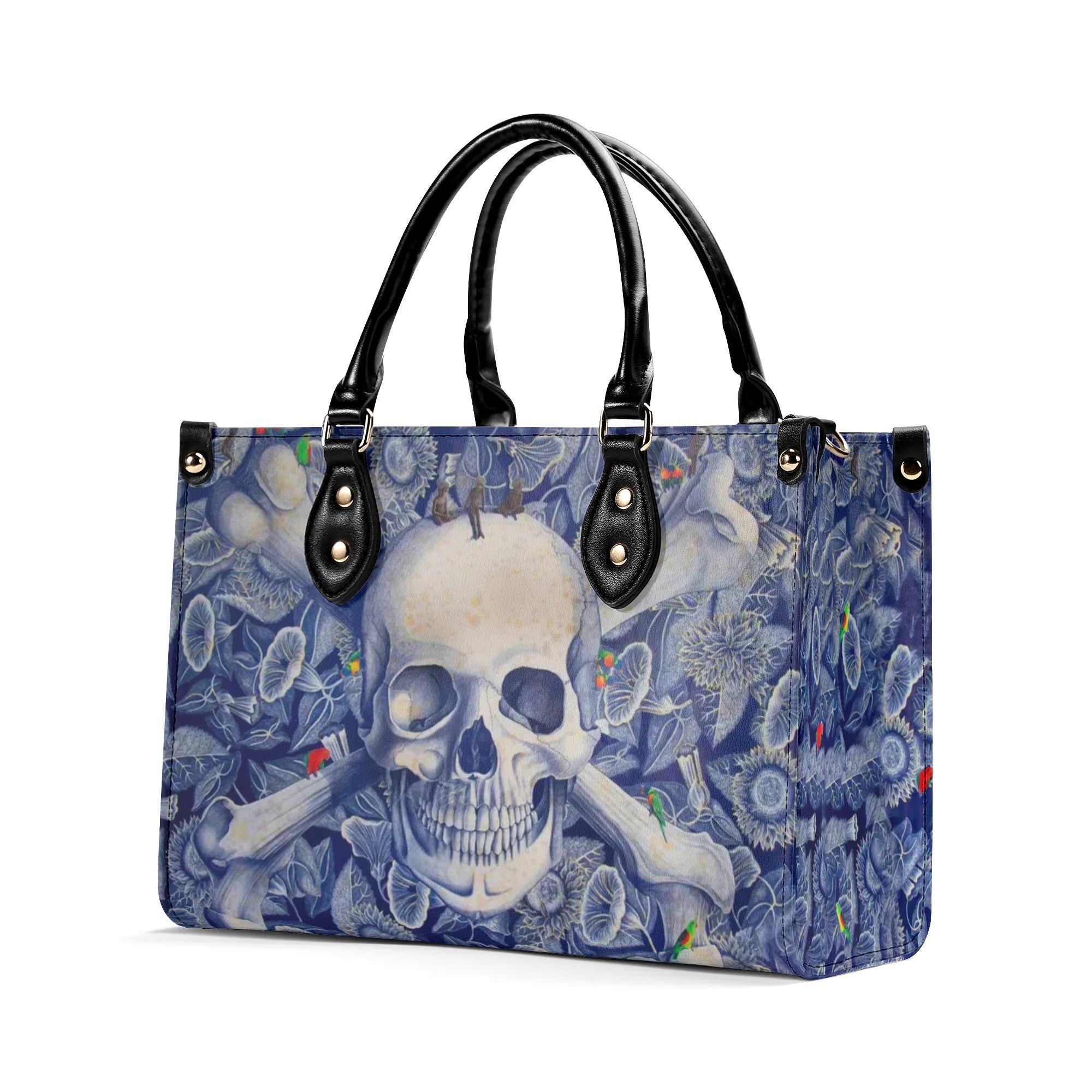 SKULL FLOWER LEATHER HANDBAG - YHHN2409244