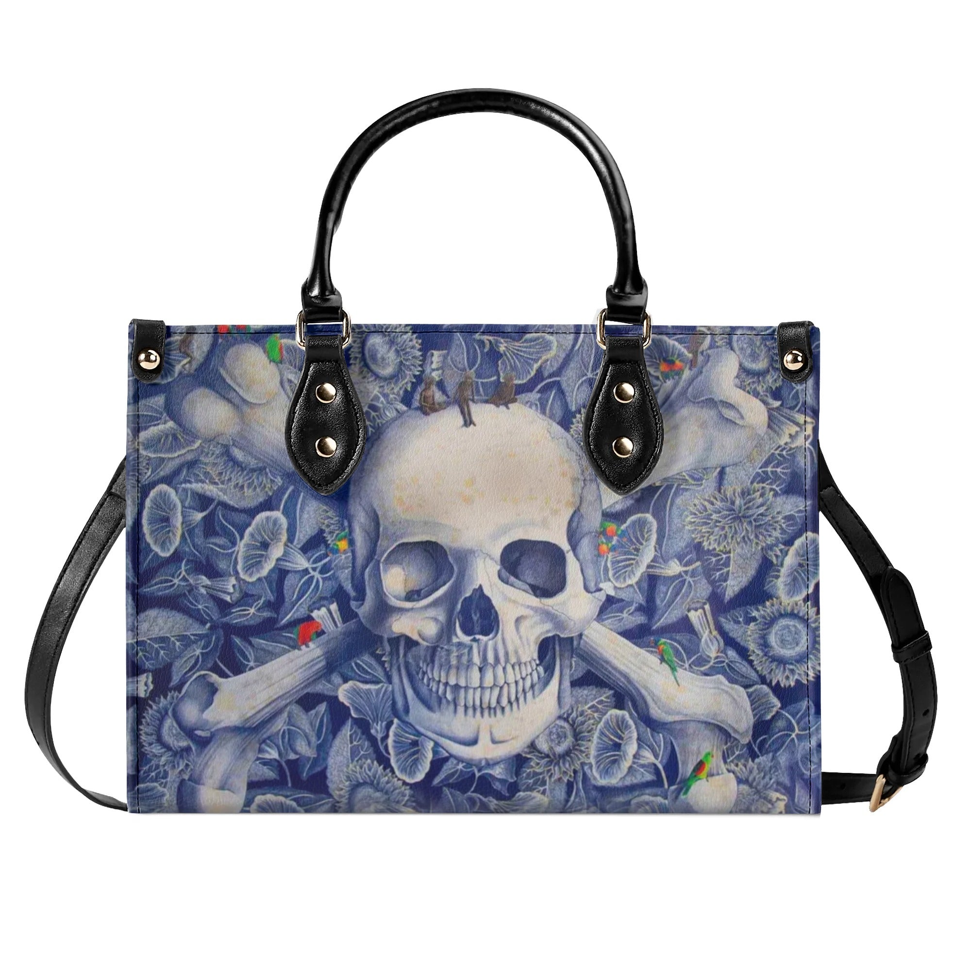 SKULL FLOWER LEATHER HANDBAG - YHHN2409244