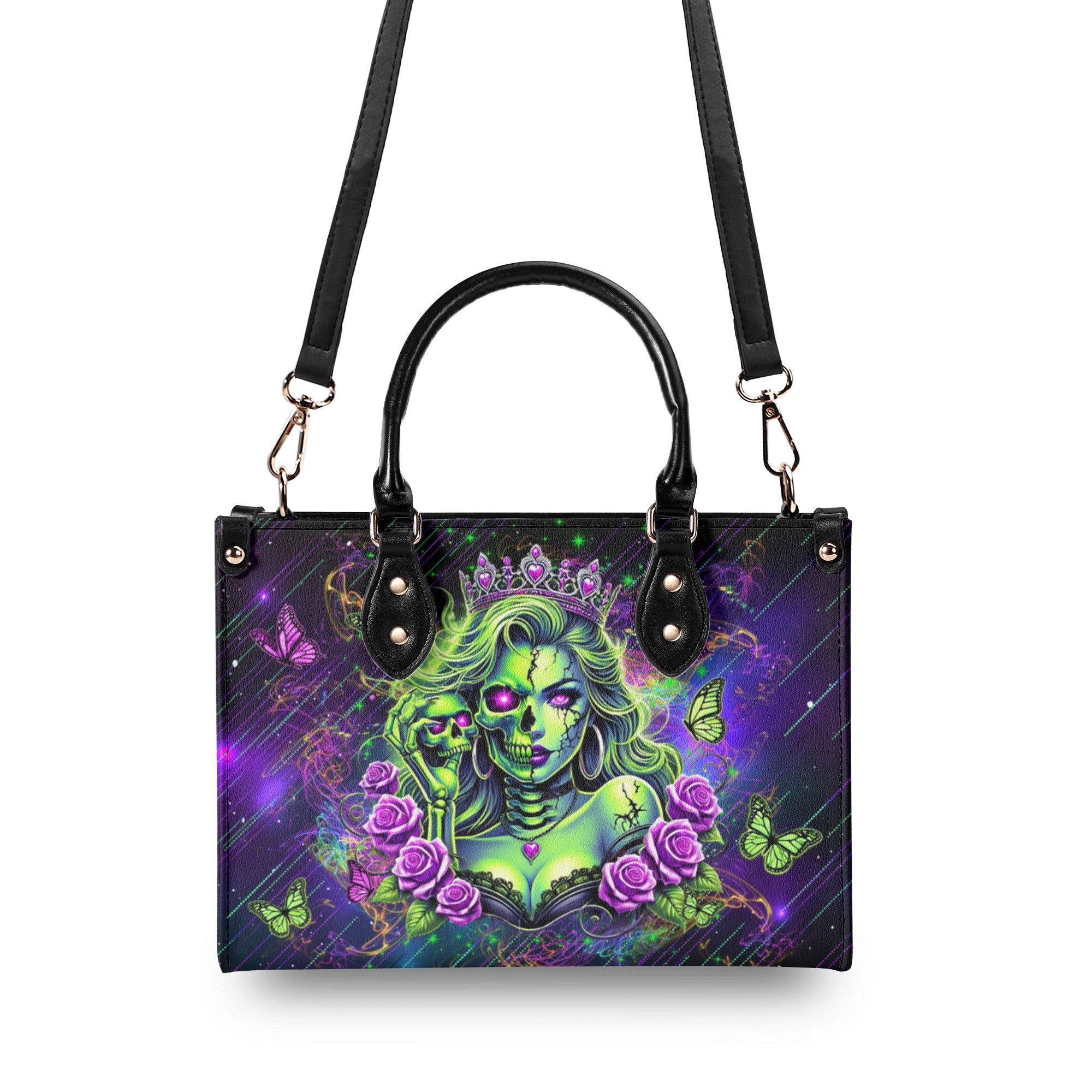 SKULL LADY QUEEN LEATHER HANDBAG - YHLN2312244