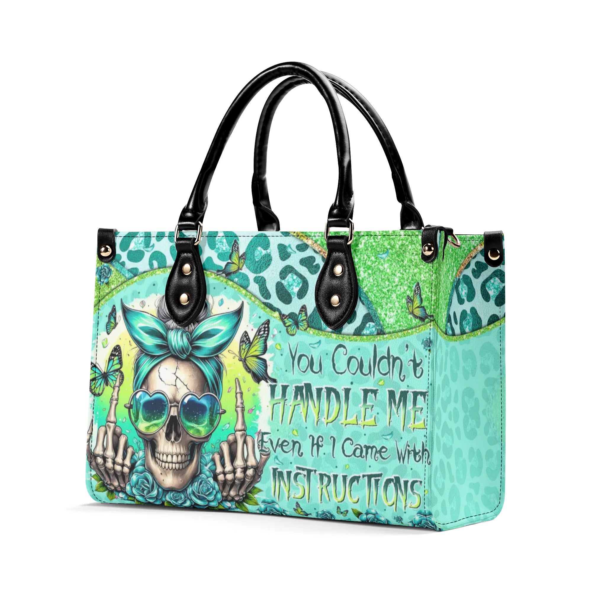 YOU COULDN'T HANDLE ME MESSY BUN TIE DYE LEATHER HANDBAG - TYTM1706242