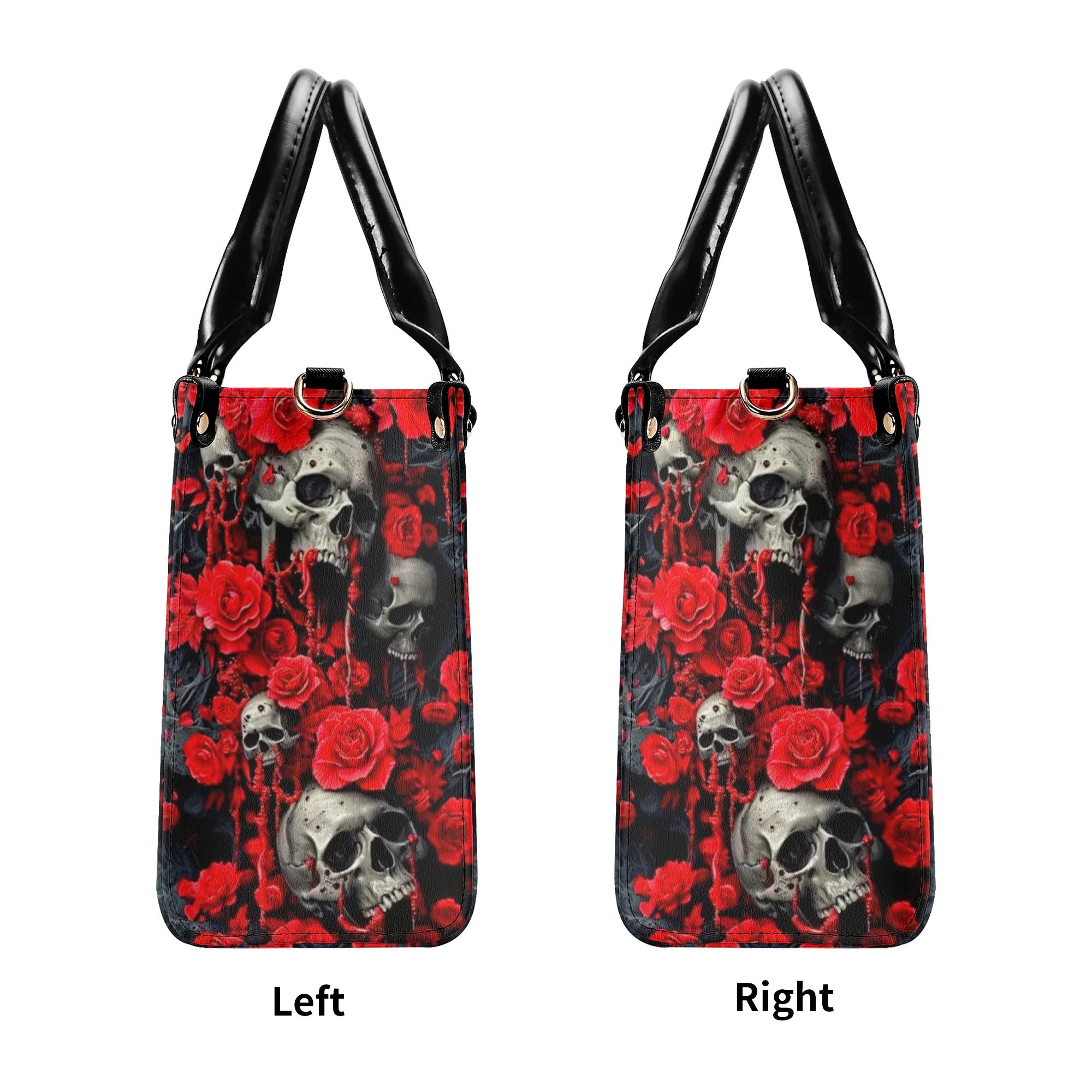 SKULL ROSES LEATHER HANDBAG - TLNZ3009243