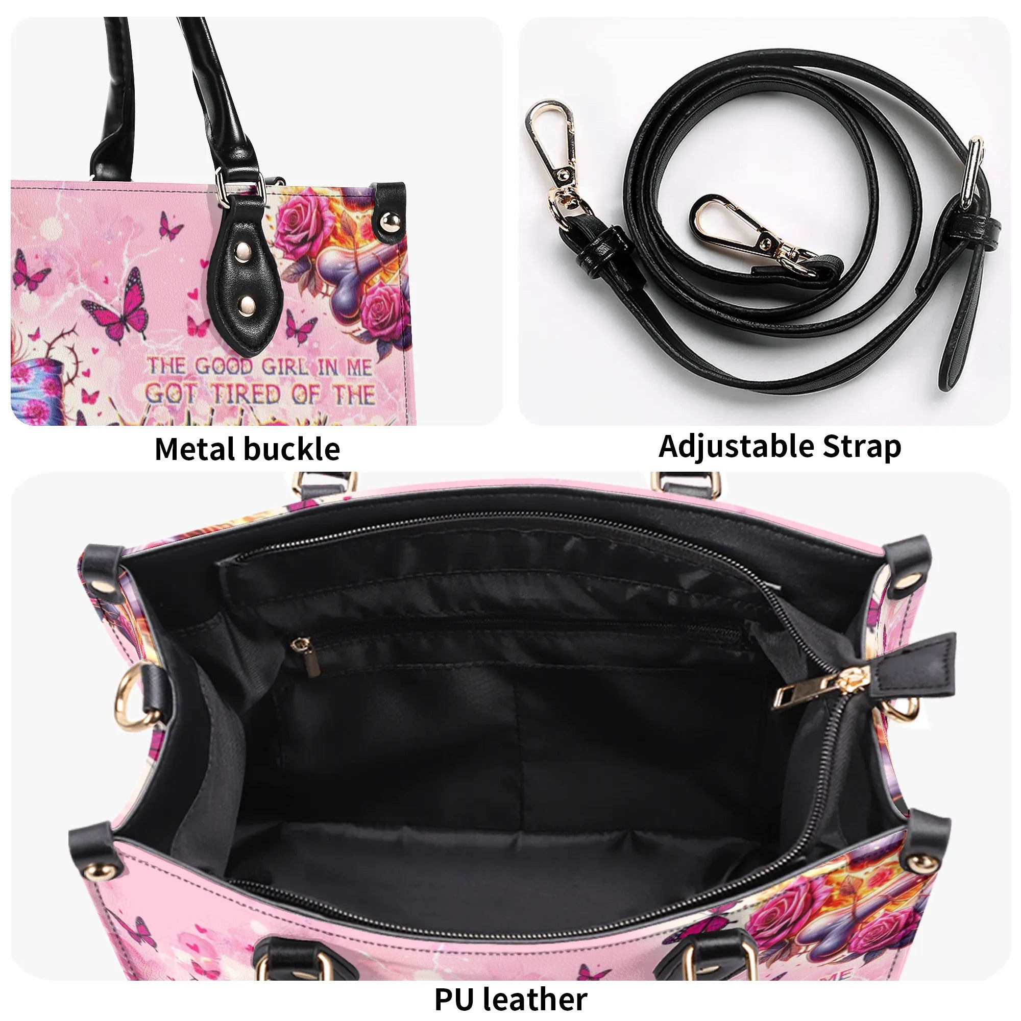 THE GOOD GIRL IN ME MESSY BUN SKULL LEATHER HANDBAG - TLTW0606246