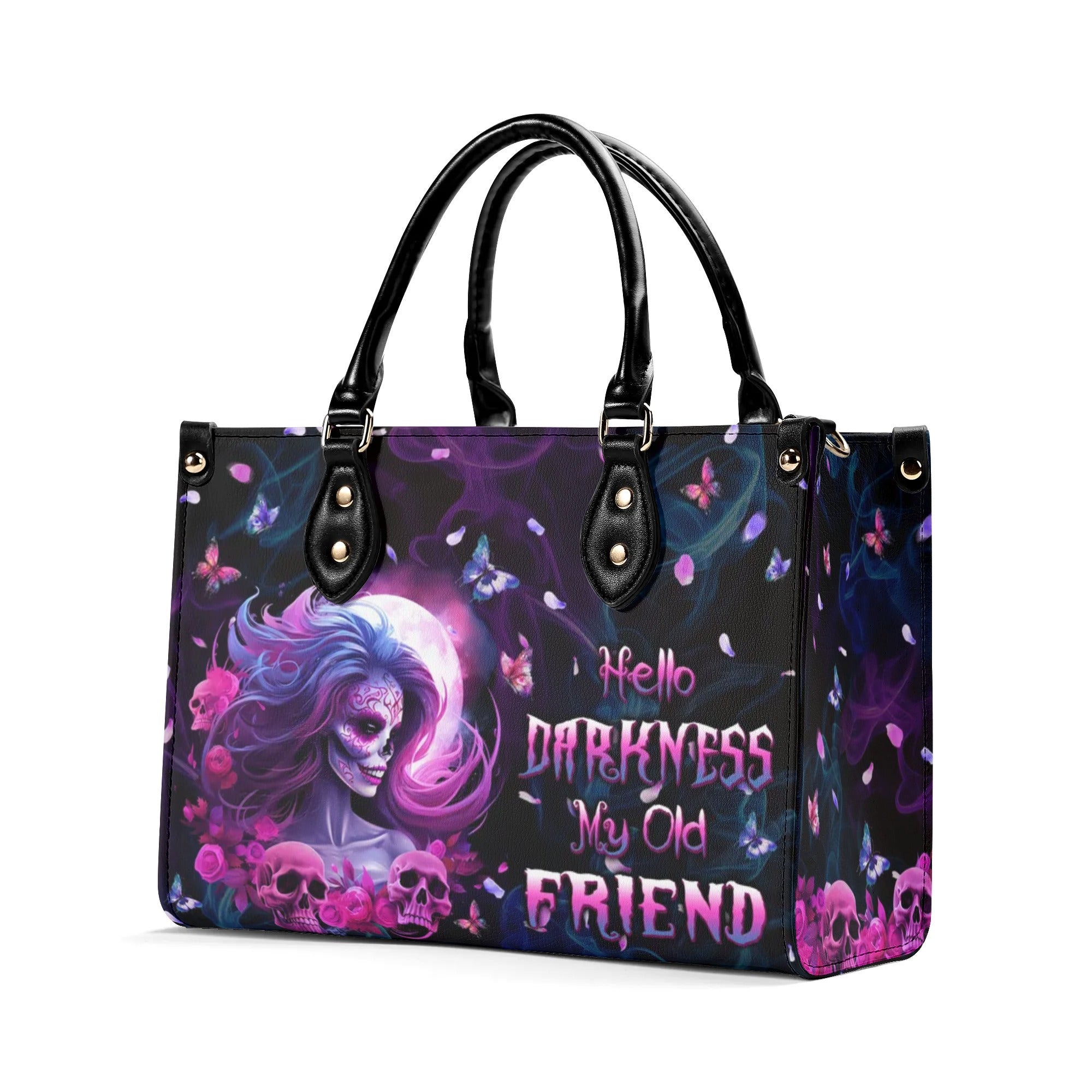 HELLO DARKNESS MY OLD FRIEND LEATHER HANDBAG - TLPQ1406242