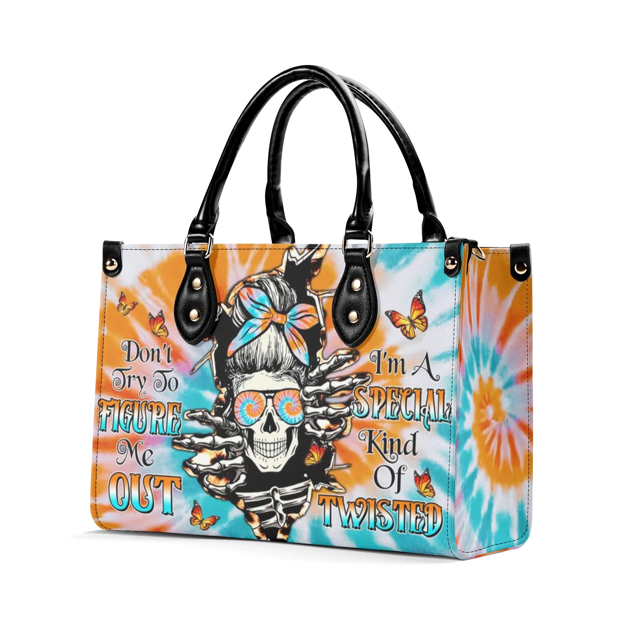 DON'T TRY TO FIGURE ME OUT TIE DYE MESSY BUN LEATHER HANDBAG - TLTW1307241